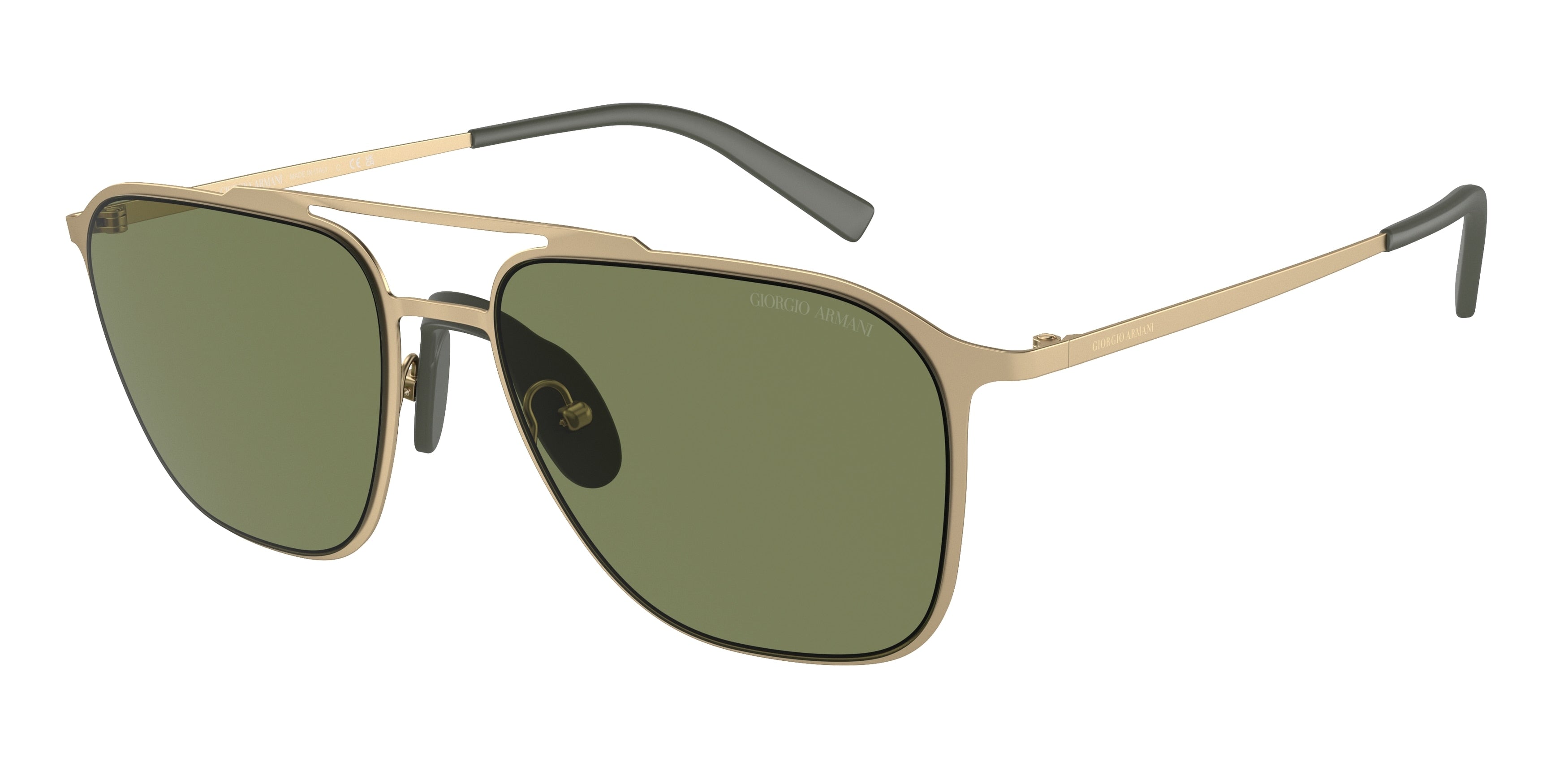 Giorgio Armani AR6110 Square Sunglasses  30022A-Matte Pale Gold 58-145-18 - Color Map Gold