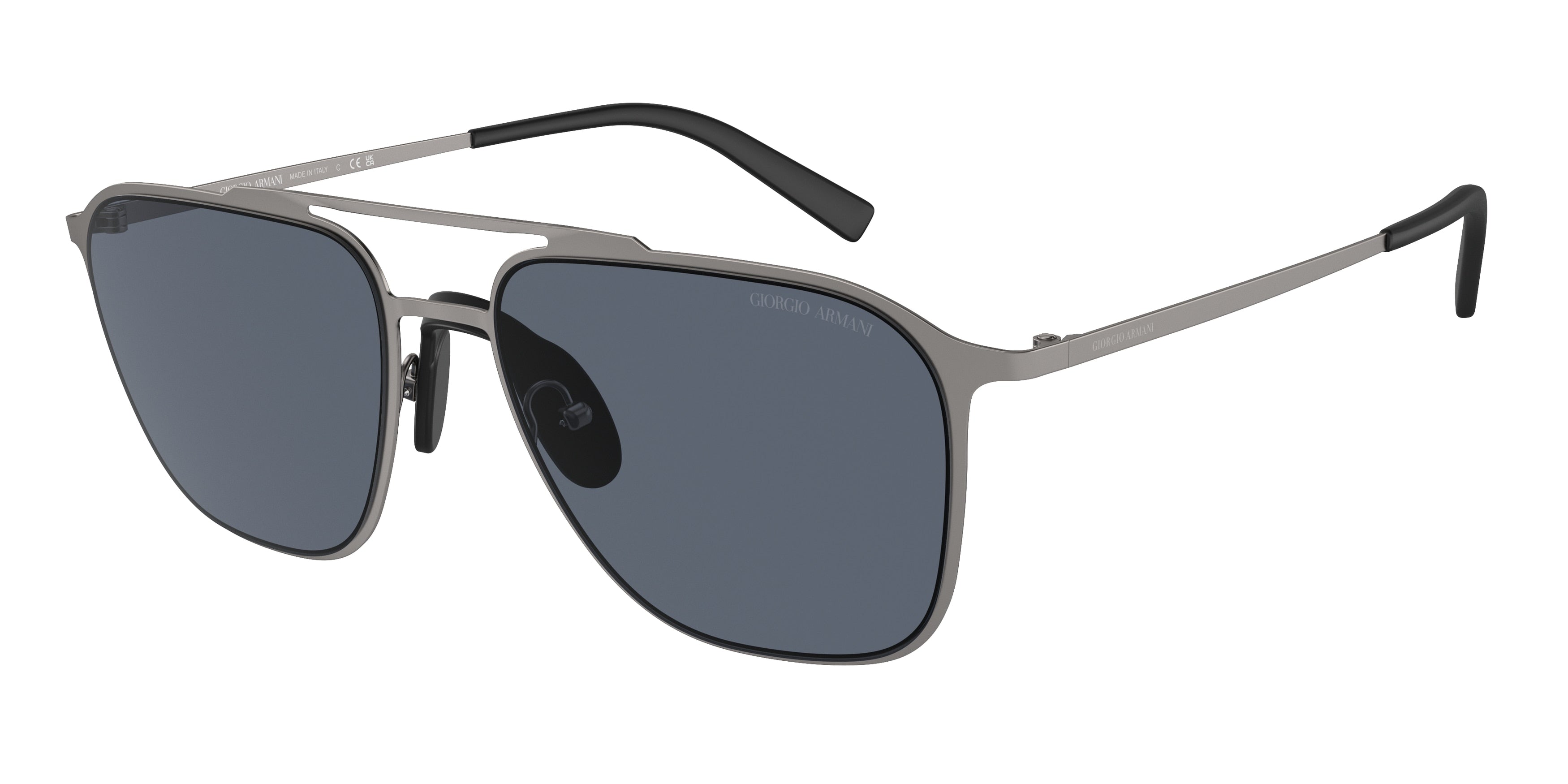 Giorgio Armani AR6110 Square Sunglasses  300387-Matte Gunmetal 58-145-18 - Color Map Grey