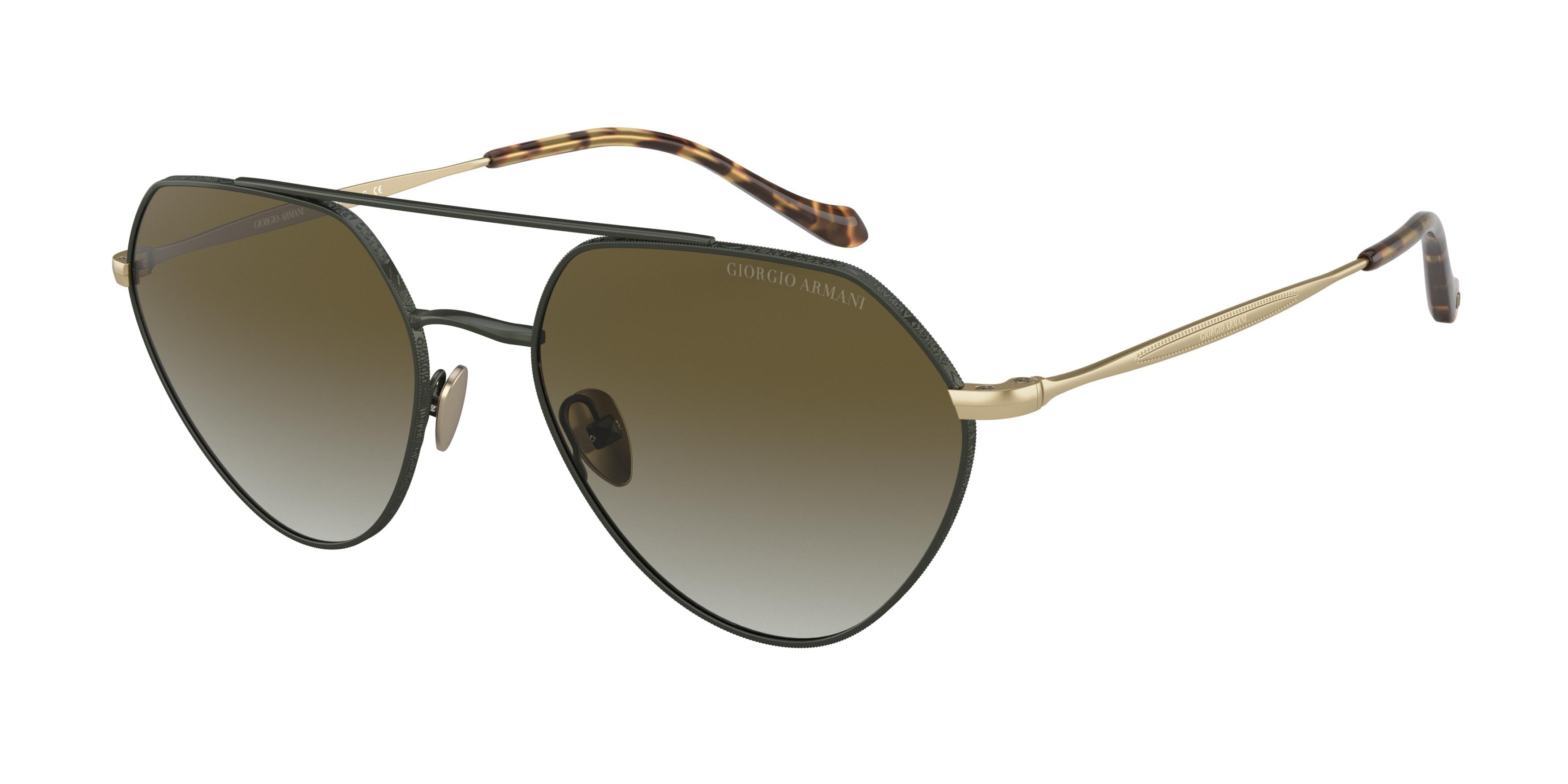 Giorgio Armani AR6111 Square Sunglasses  33148E-Matte Dark Green 56-145-19 - Color Map Green