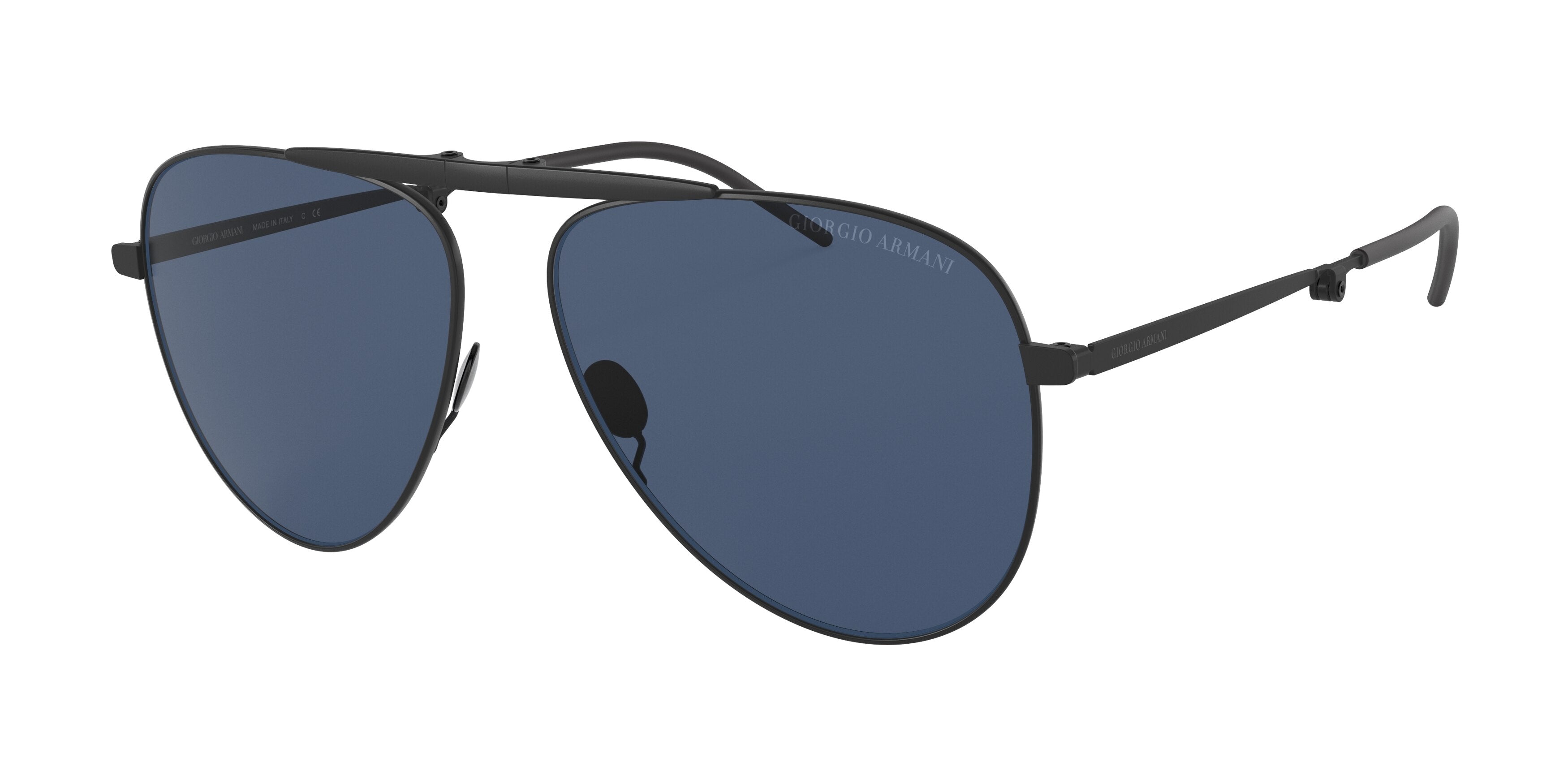 Giorgio Armani AR6113T Pilot Sunglasses  300180-Matte Black 58-145-14 - Color Map Black