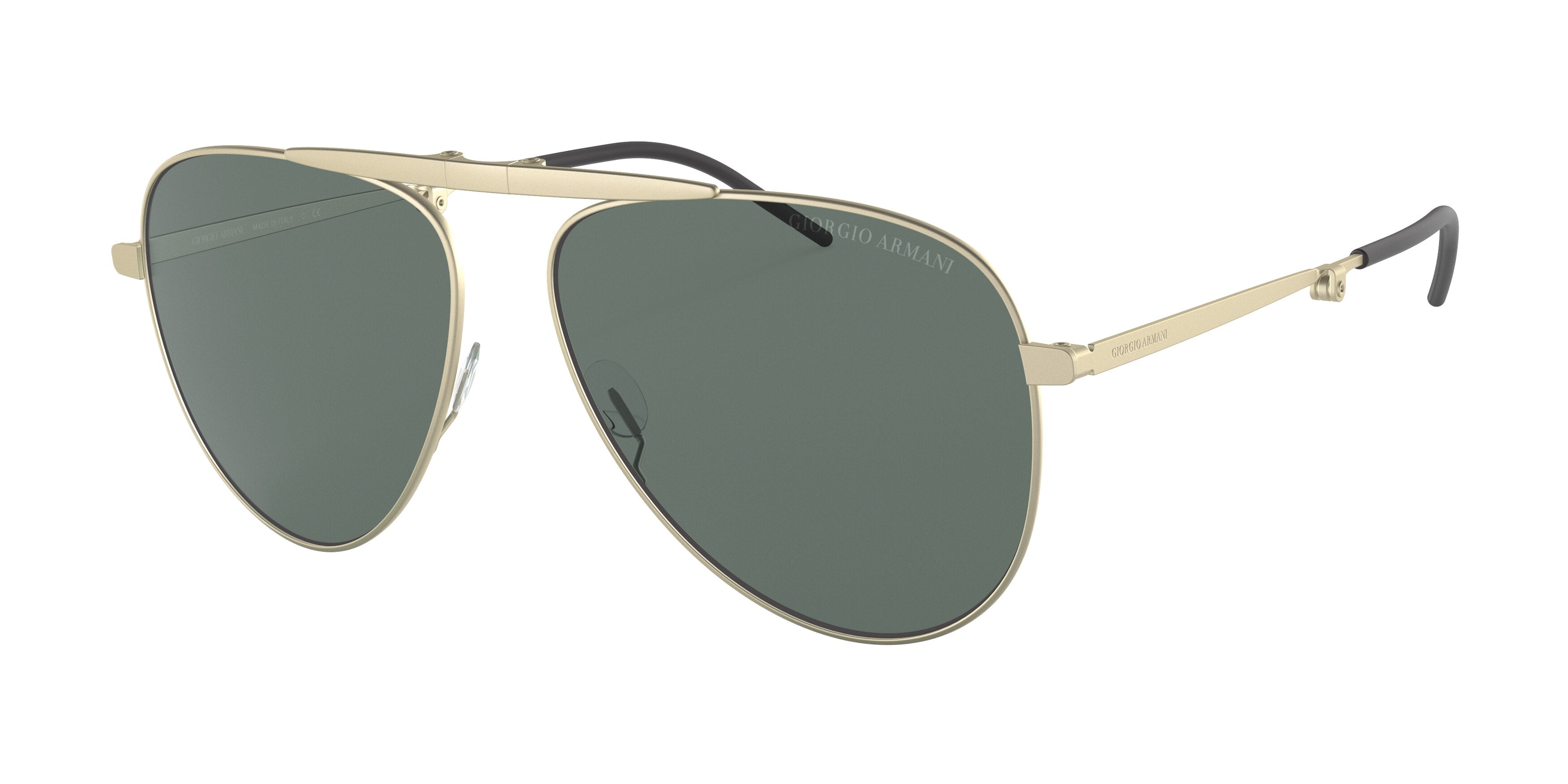 Giorgio Armani AR6113T Pilot Sunglasses  300271-Matte Pale Gold 58-145-14 - Color Map Gold