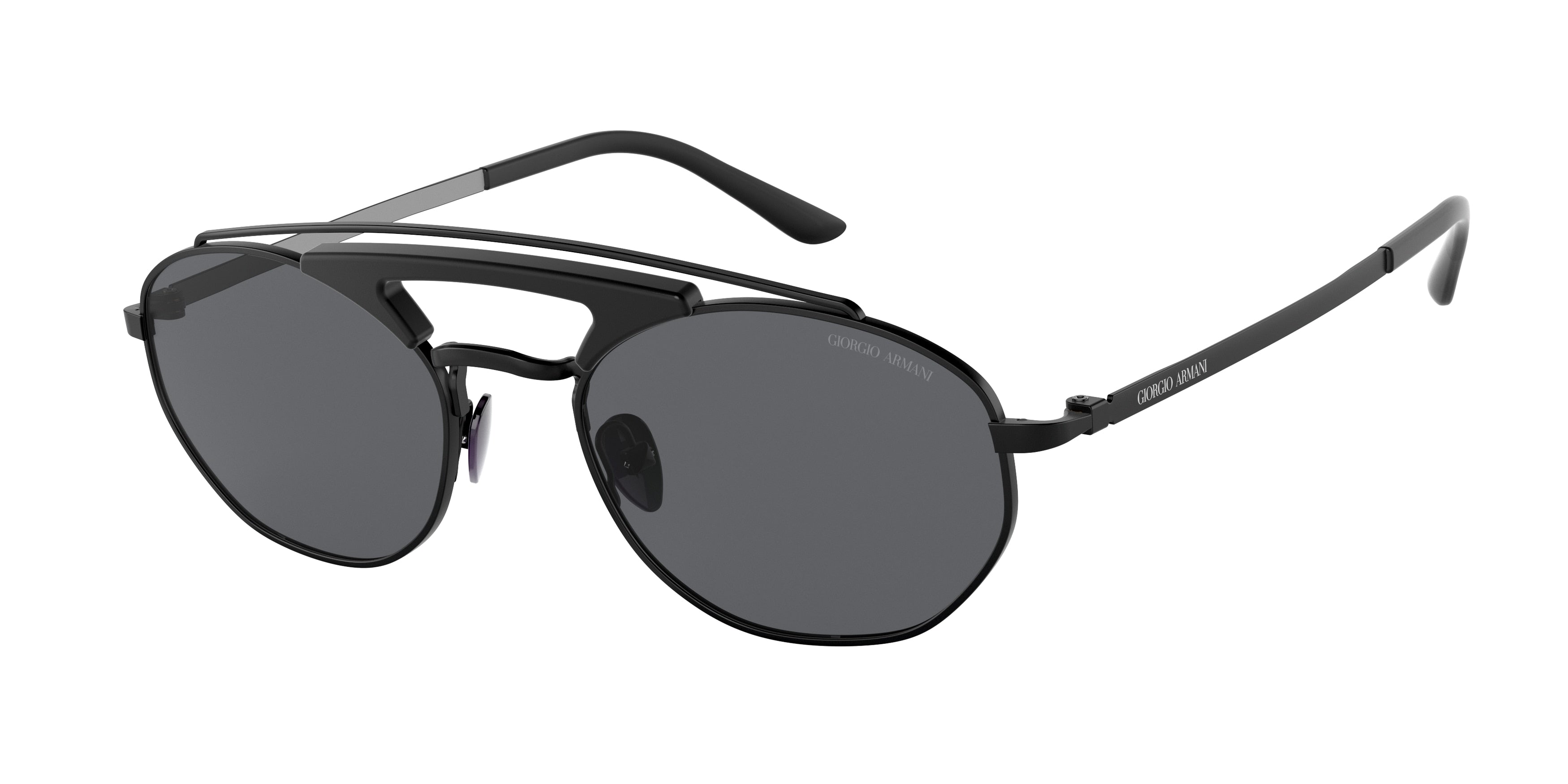 Giorgio Armani AR6116 Oval Sunglasses  300187-Matte Black 53-145-20 - Color Map Black