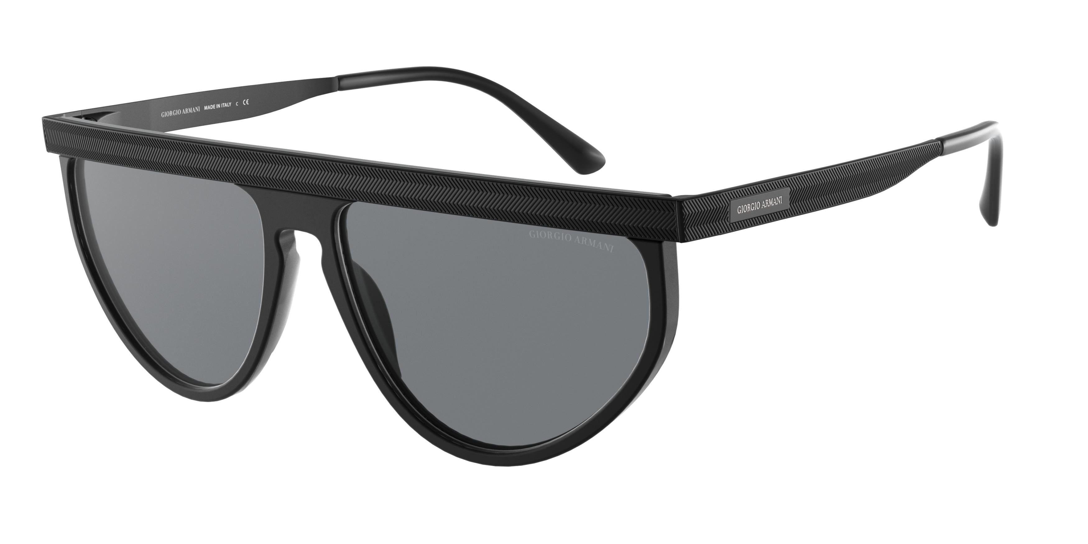 Giorgio Armani AR6117 Oval Sunglasses  300187-Matte Black 58-145-15 - Color Map Black