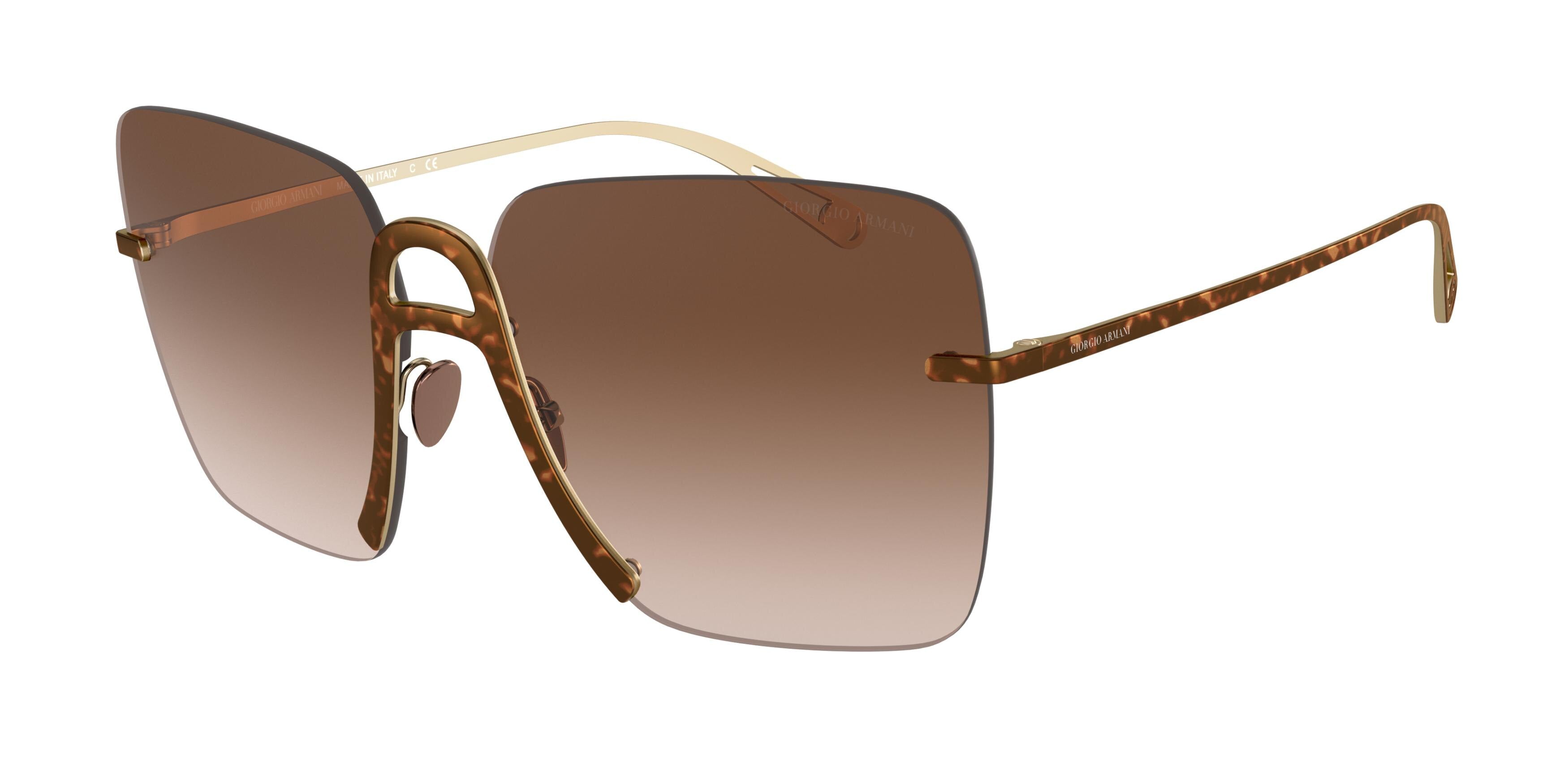 Giorgio Armani AR6118 Square Sunglasses  300413-Havana Brown 62-140-13 - Color Map Brown