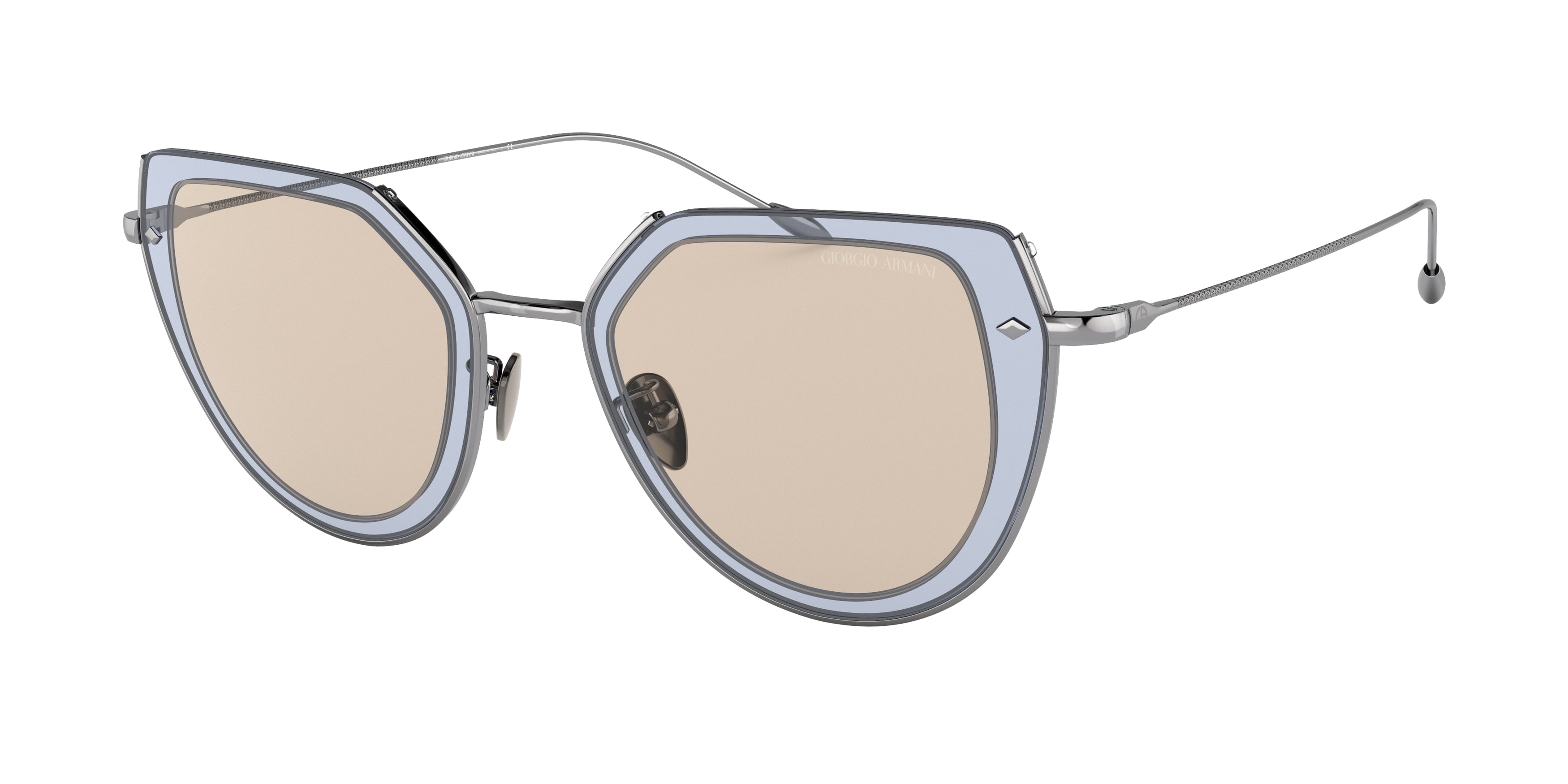Giorgio Armani AR6119 Square Sunglasses  3010/3-Gunmetal 58-140-17 - Color Map Grey