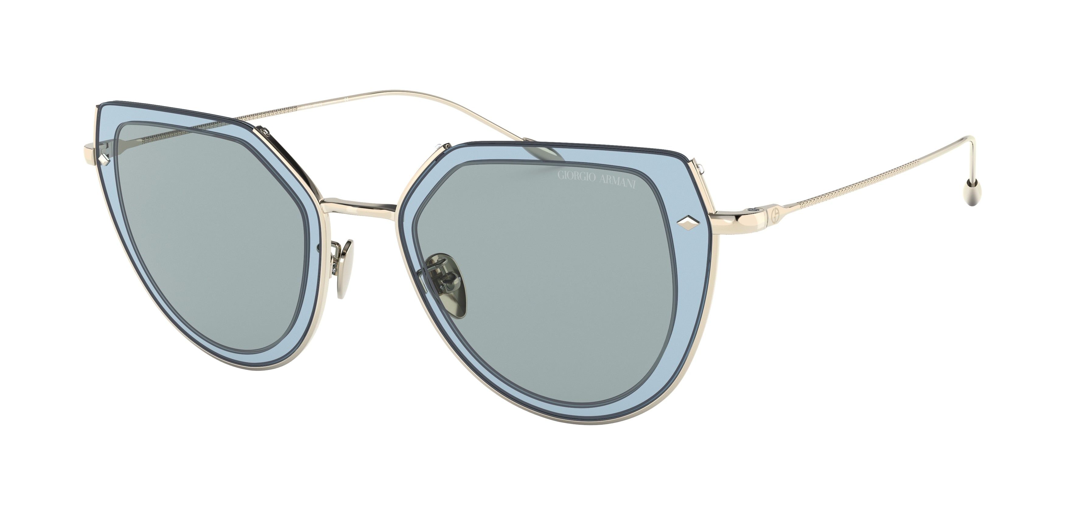 Giorgio Armani AR6119 Square Sunglasses  3013/1-Pale Gold 58-140-17 - Color Map Gold