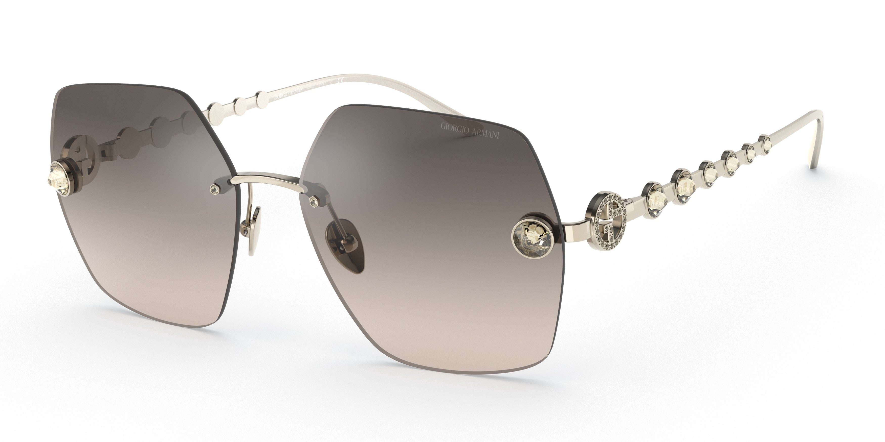 Giorgio Armani AR6123B Square Sunglasses  30026I-Pale Gold 58-125-16 - Color Map Gold