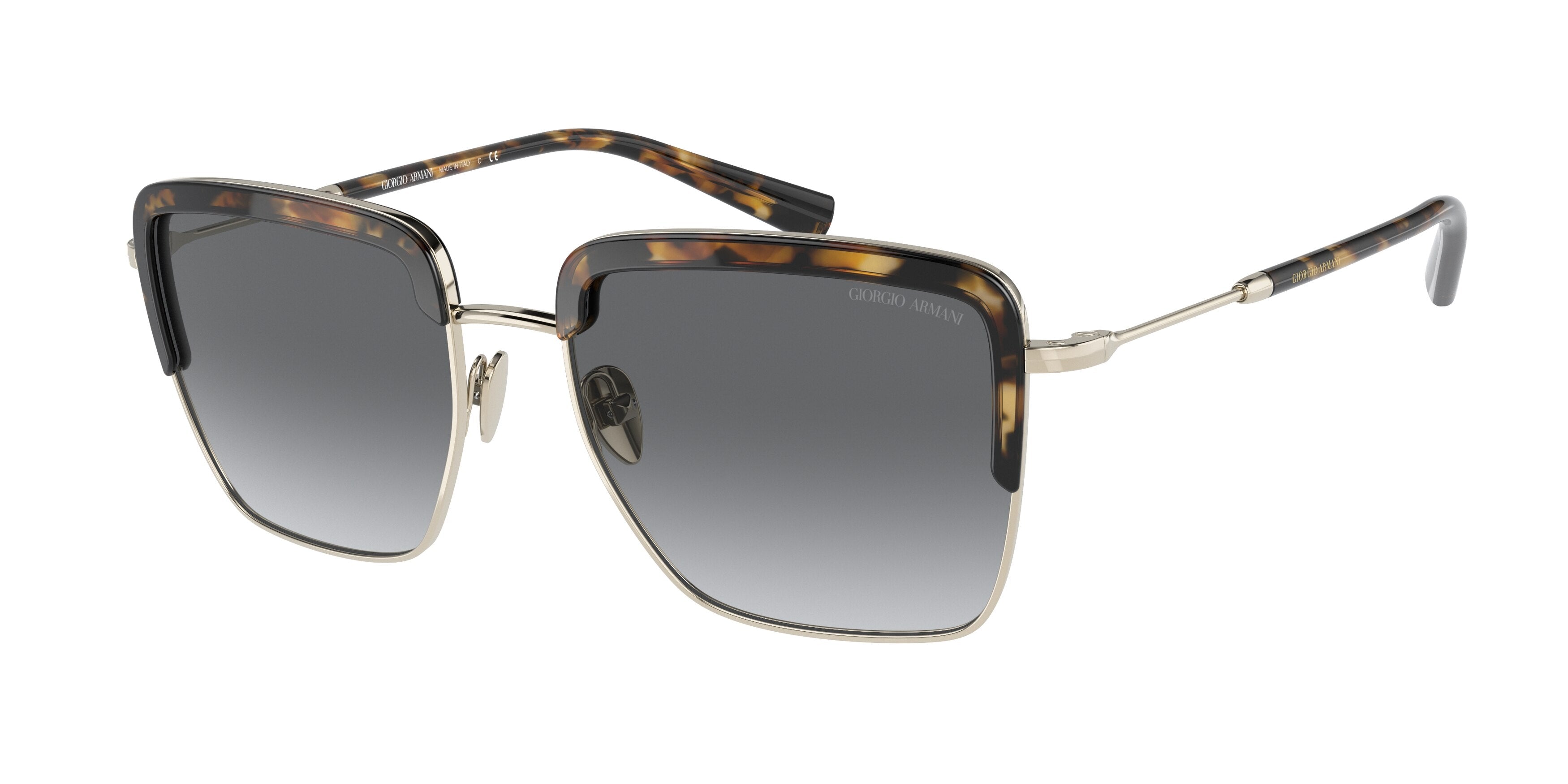 Giorgio Armani AR6126 Square Sunglasses  301311-Pale Gold/Brown Tortoise 54-140-17 - Color Map Brown