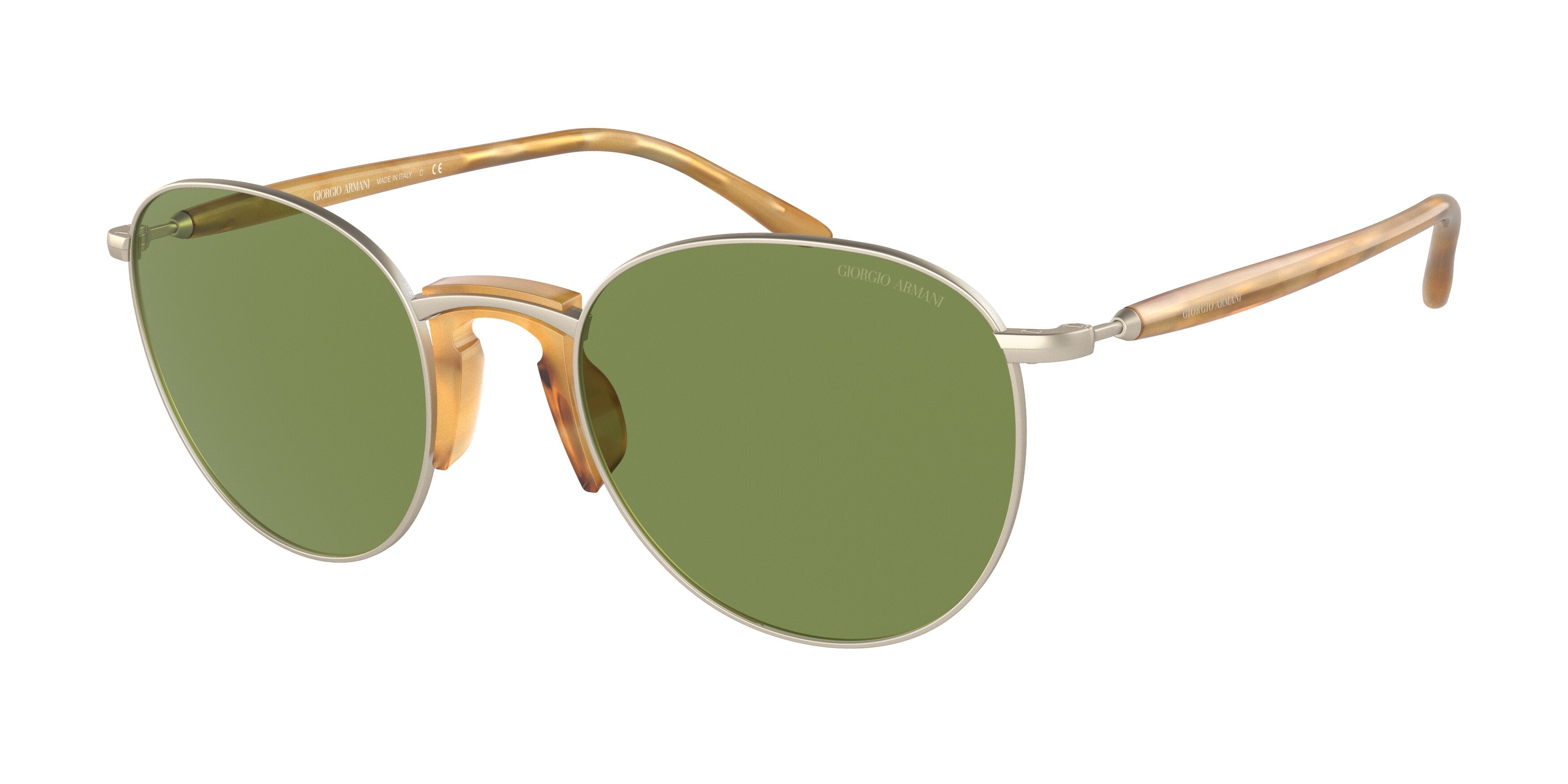 Giorgio Armani AR6129 Phantos Sunglasses  30024E-Matte Pale Gold 54-145-22 - Color Map Gold