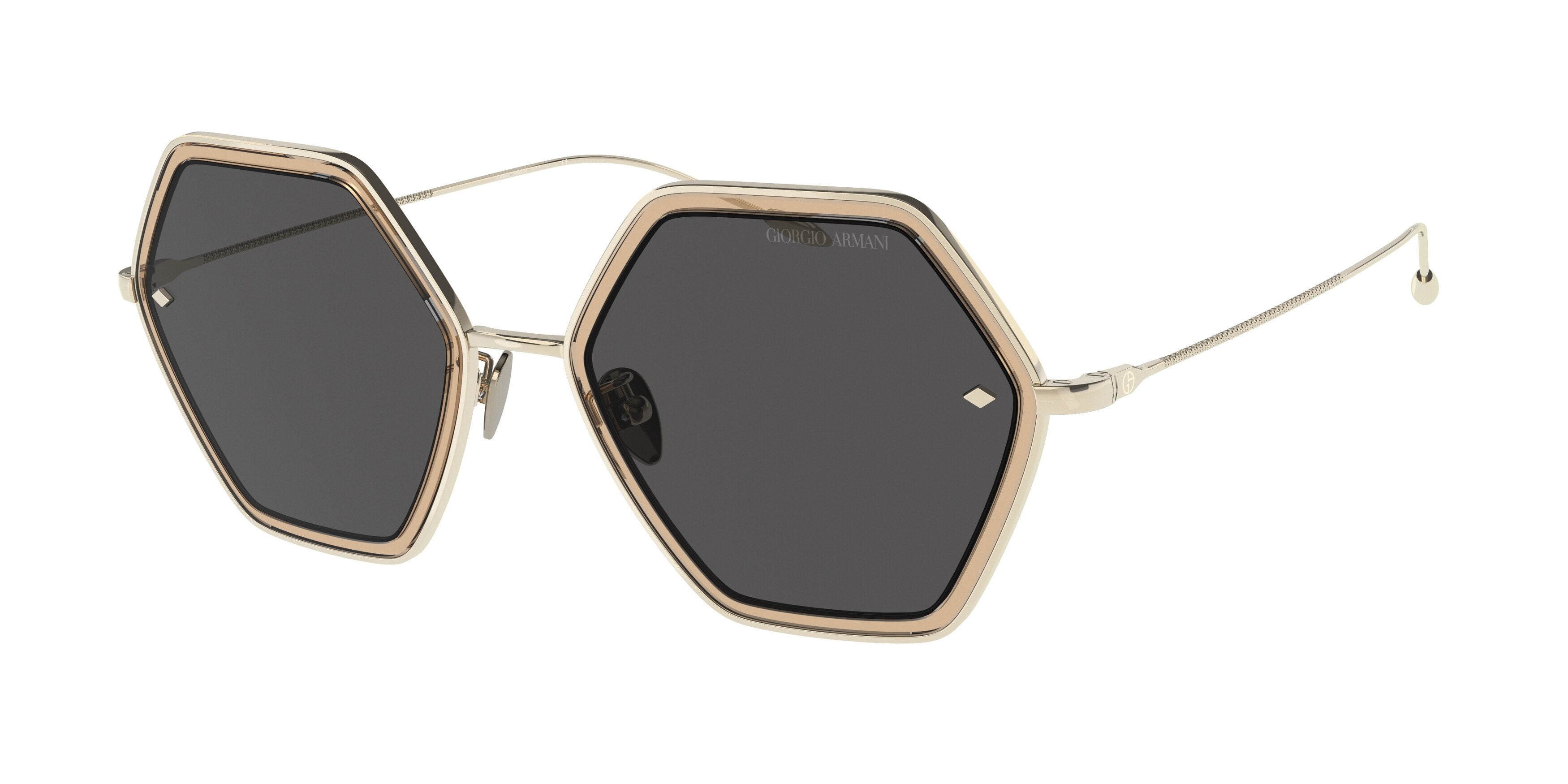 Giorgio Armani AR6130 Irregular Sunglasses  301387-Pale Gold 59-140-15 - Color Map Gold