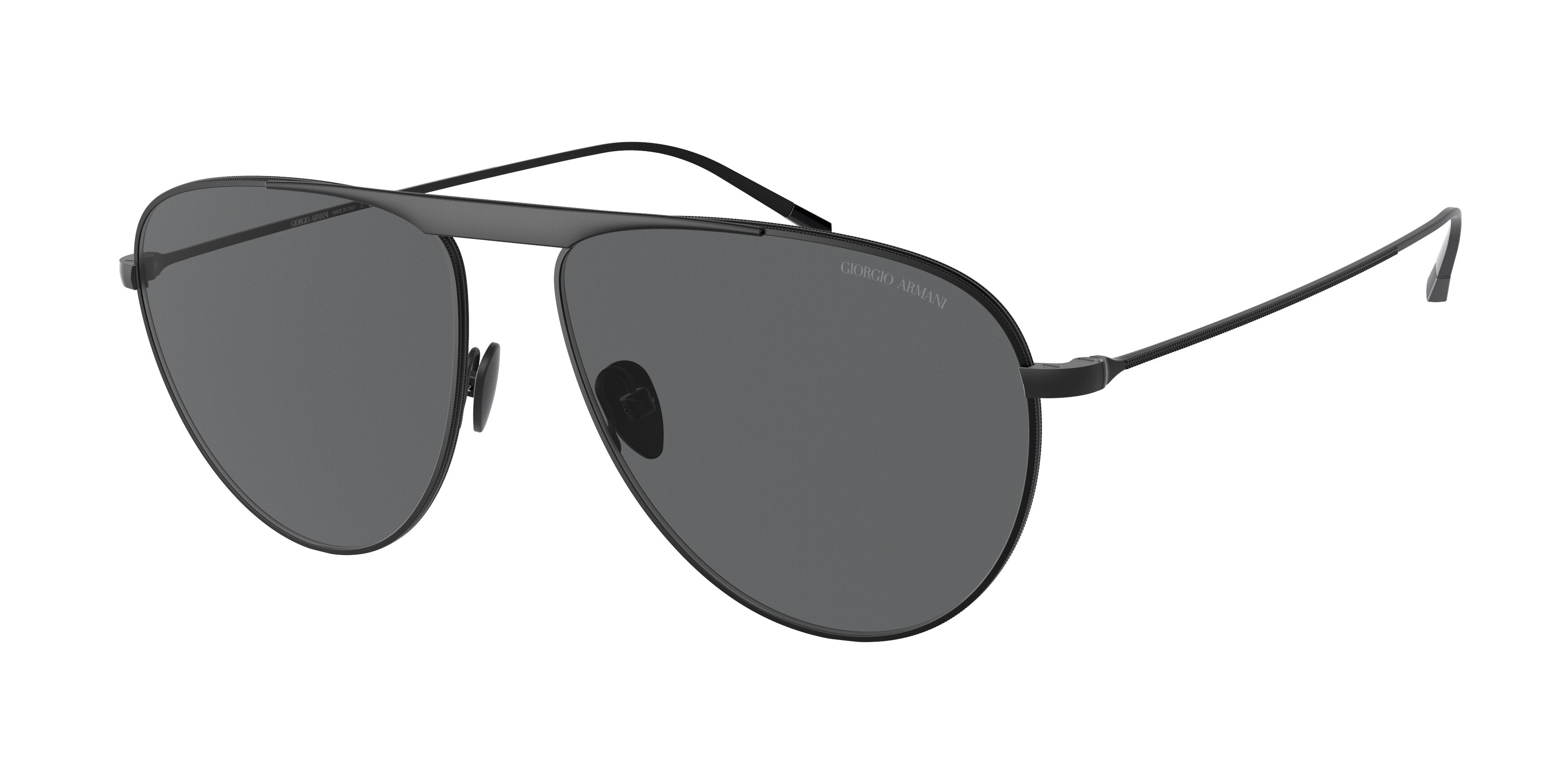 Giorgio Armani AR6131 Pilot Sunglasses  300187-Matte Black 58-145-15 - Color Map Black