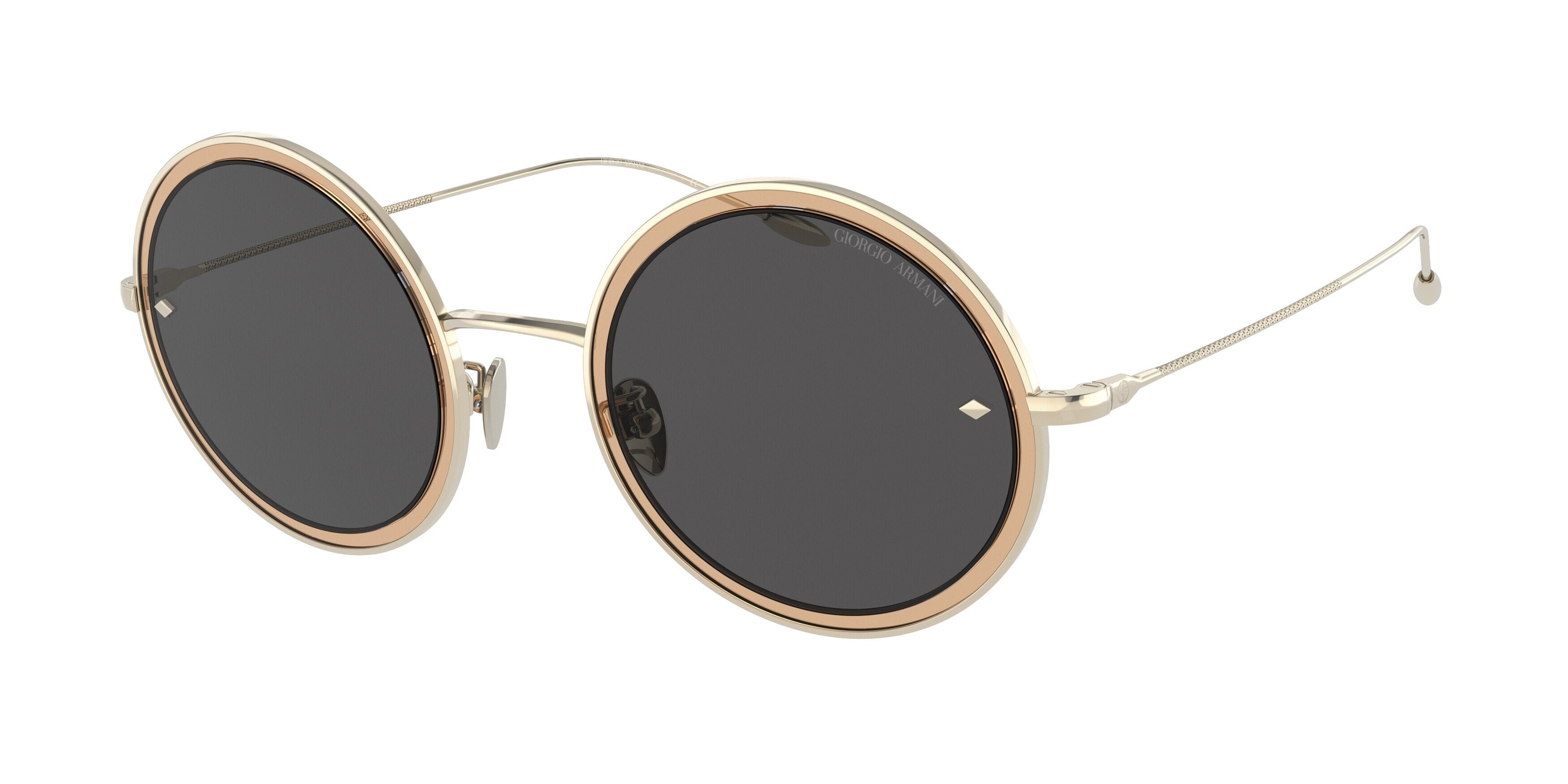 Giorgio Armani AR6132 Round Sunglasses  301387-Pale Gold 56-140-20 - Color Map Gold