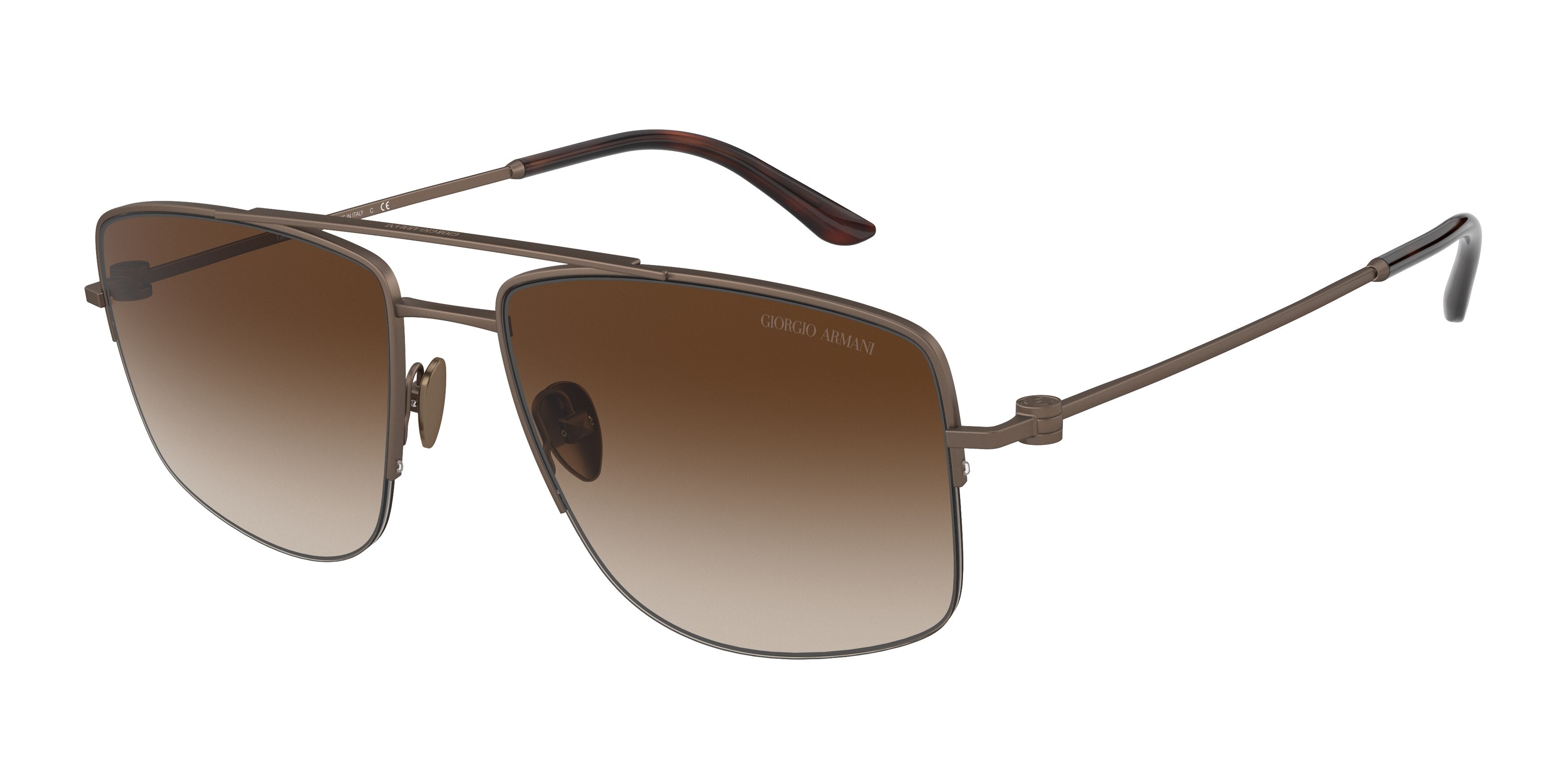 Giorgio Armani AR6137 Rectangle Sunglasses  300413-Matte Bronze 57-145-18 - Color Map Copper