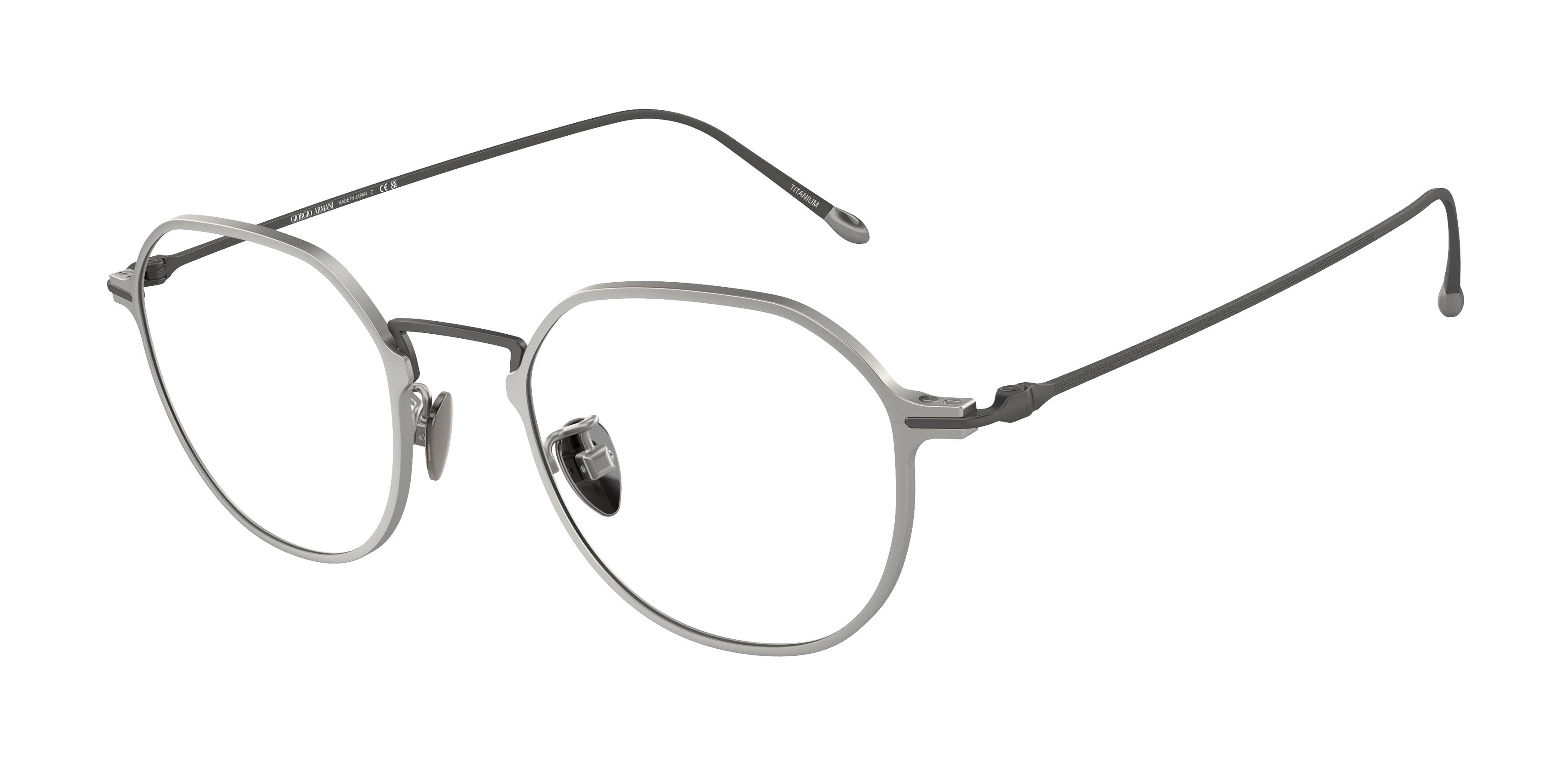 Giorgio Armani AR6138TM Phantos Eyeglasses  3346-Matte Silver 49-145-21 - Color Map Silver