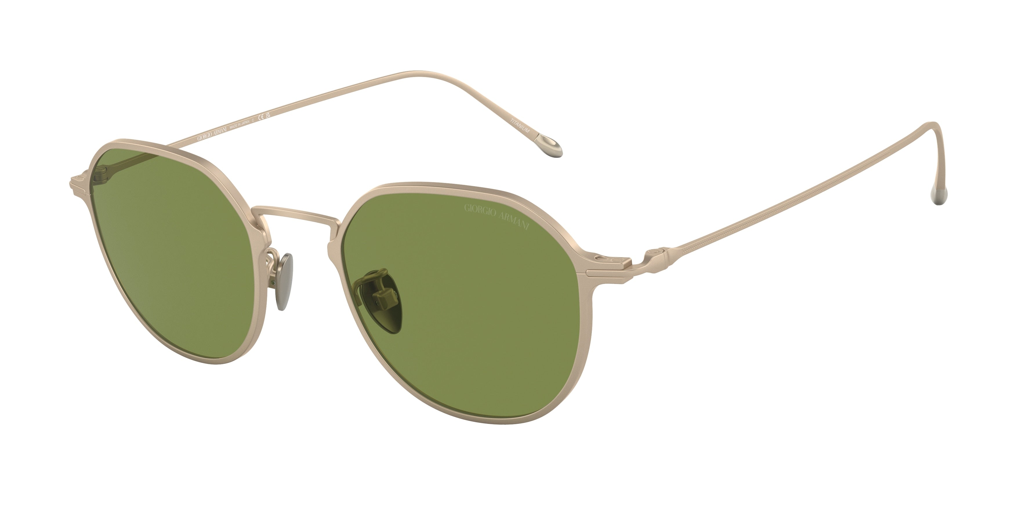 Giorgio Armani AR6138T Pillow Sunglasses  32814E-Matte Pale Gold 49-145-21 - Color Map Gold
