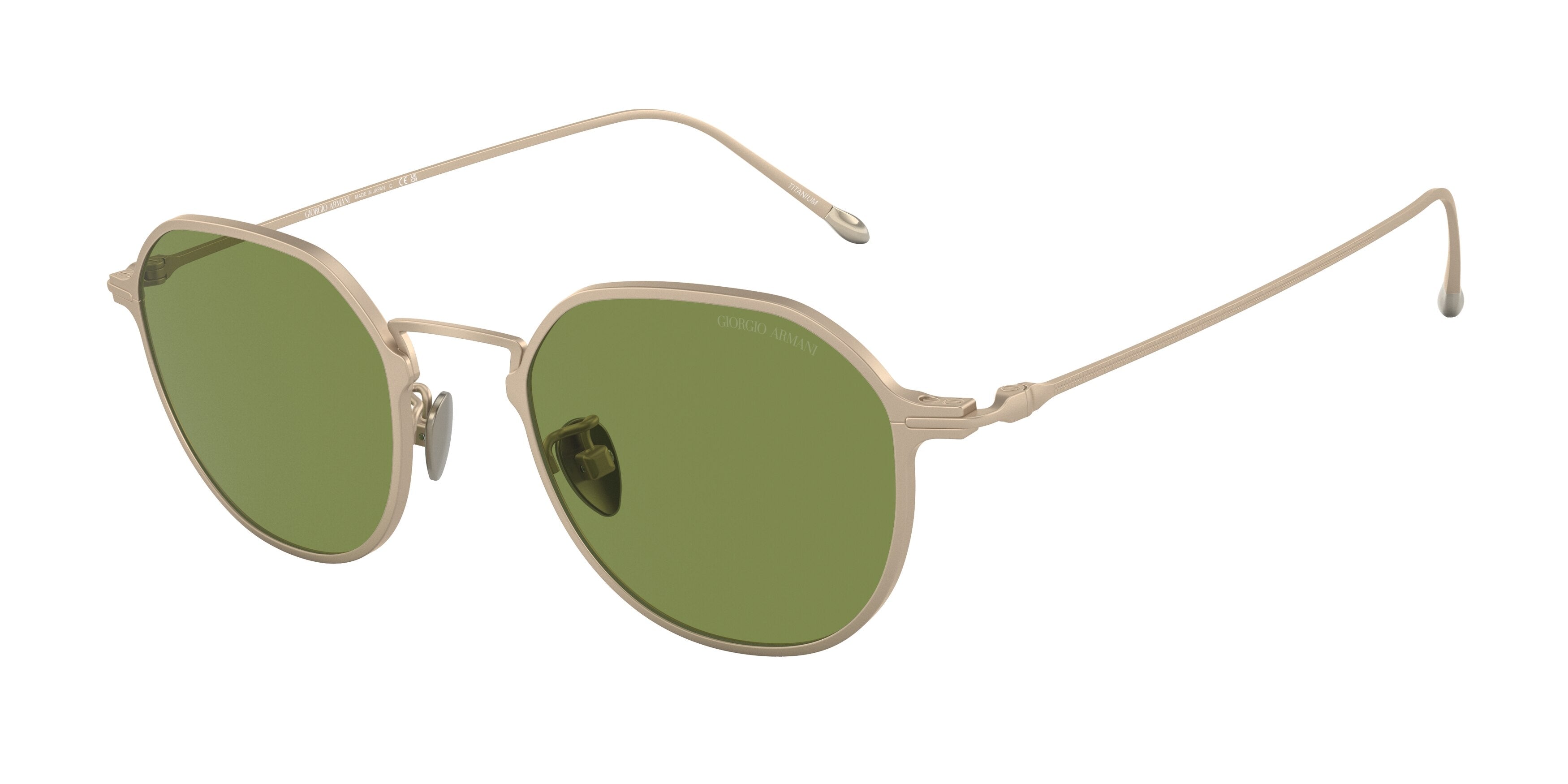 Giorgio Armani AR6138T Pillow Sunglasses  32814E-Matte Pale Gold 49-145-21 - Color Map Gold