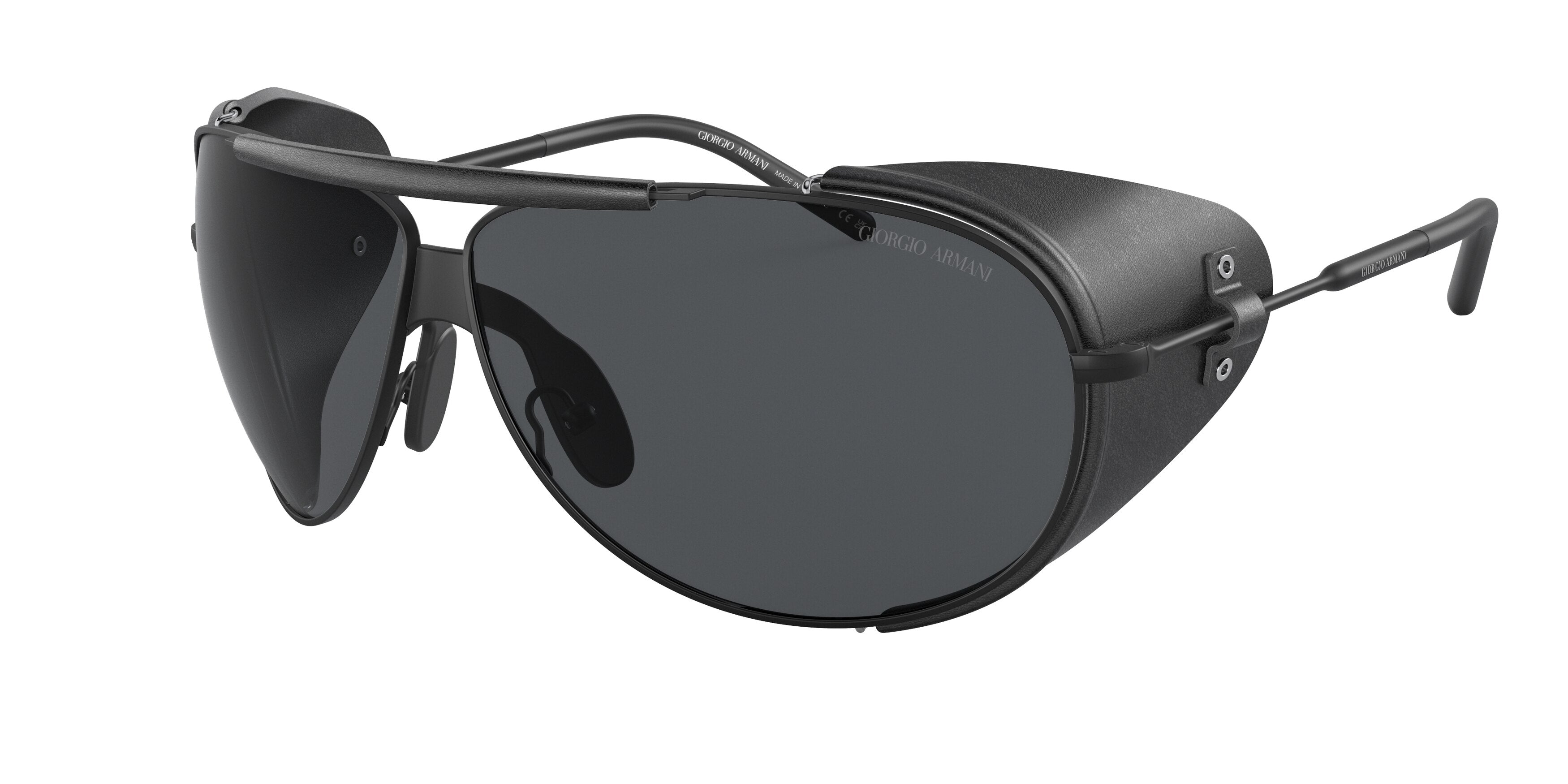 Giorgio Armani AR6139Q Pilot Sunglasses  300187-Matte Black 69-130-9 - Color Map Black