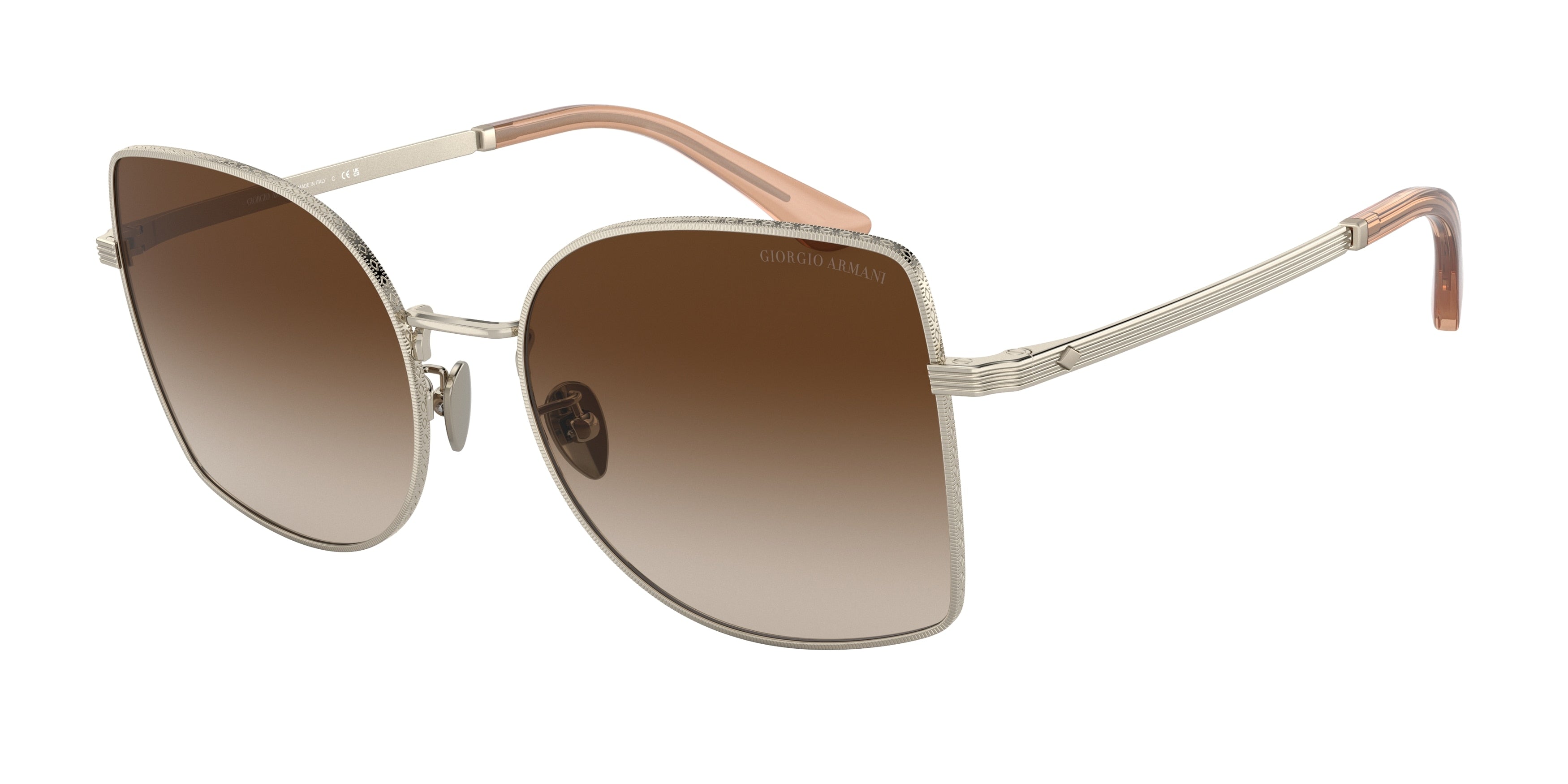 Giorgio Armani AR6141 Square Sunglasses  301313-Pale Gold 55-145-18 - Color Map Gold