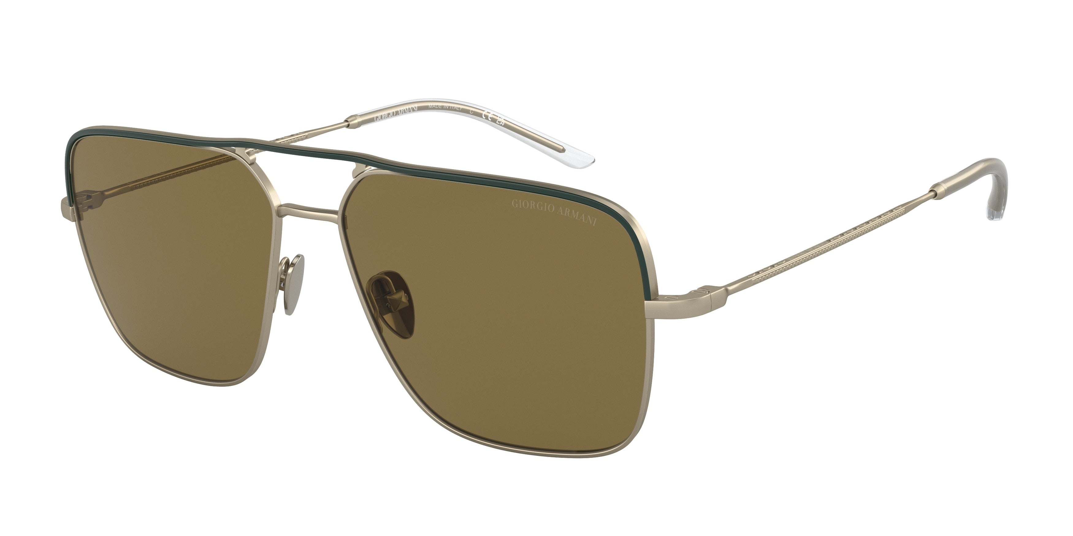 Giorgio Armani AR6142 Pillow Sunglasses  300273-Matte Pale Gold 57-145-15 - Color Map Gold