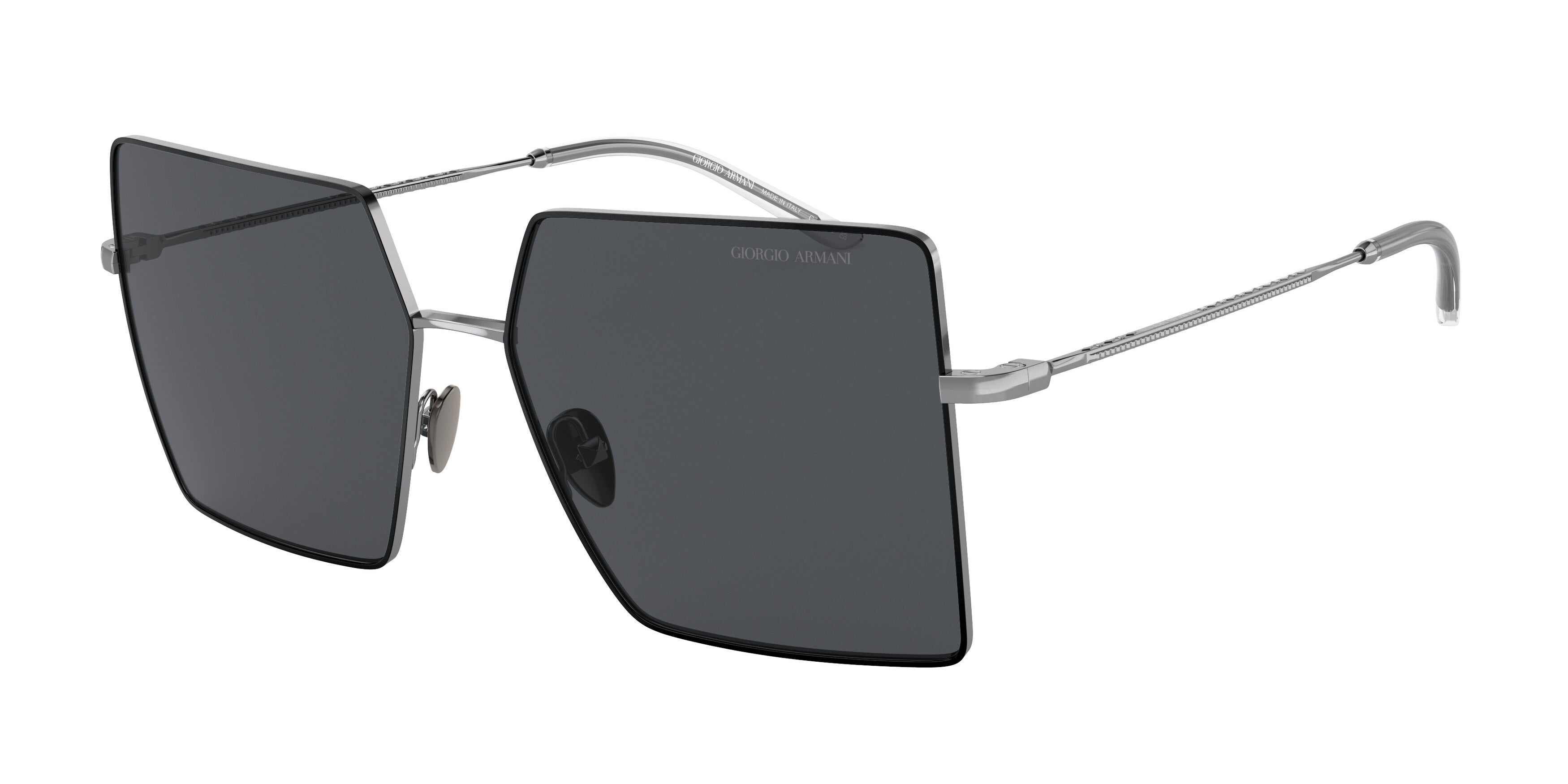 Giorgio Armani AR6143 Square Sunglasses  301087-Gunmetal/Black 57-145-15 - Color Map Grey