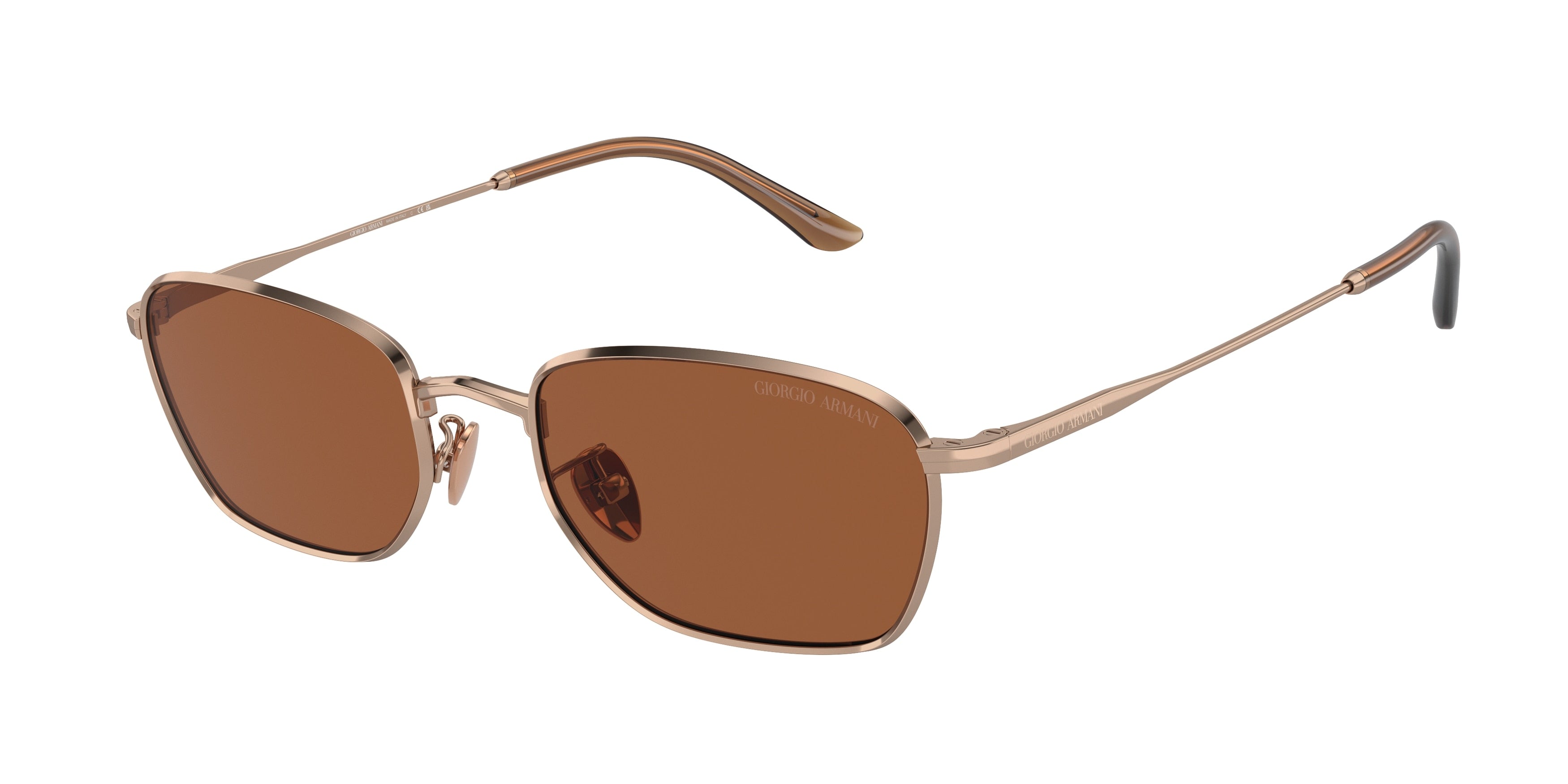 Giorgio Armani AR6151 Rectangle Sunglasses  301173-Rose Gold 52-140-19 - Color Map Gold