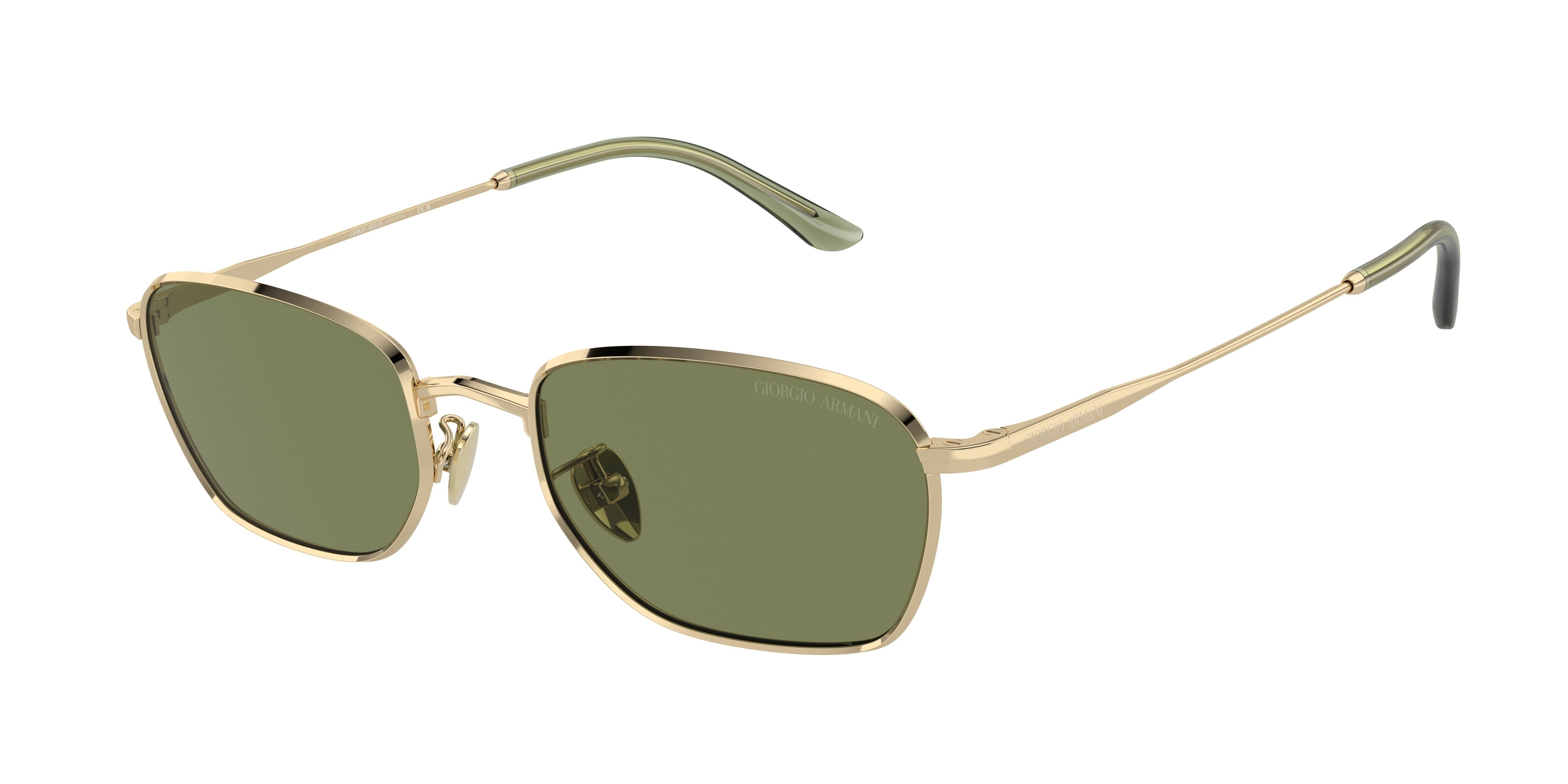 Giorgio Armani AR6151 Rectangle Sunglasses  30132A-Pale Gold 52-140-19 - Color Map Gold