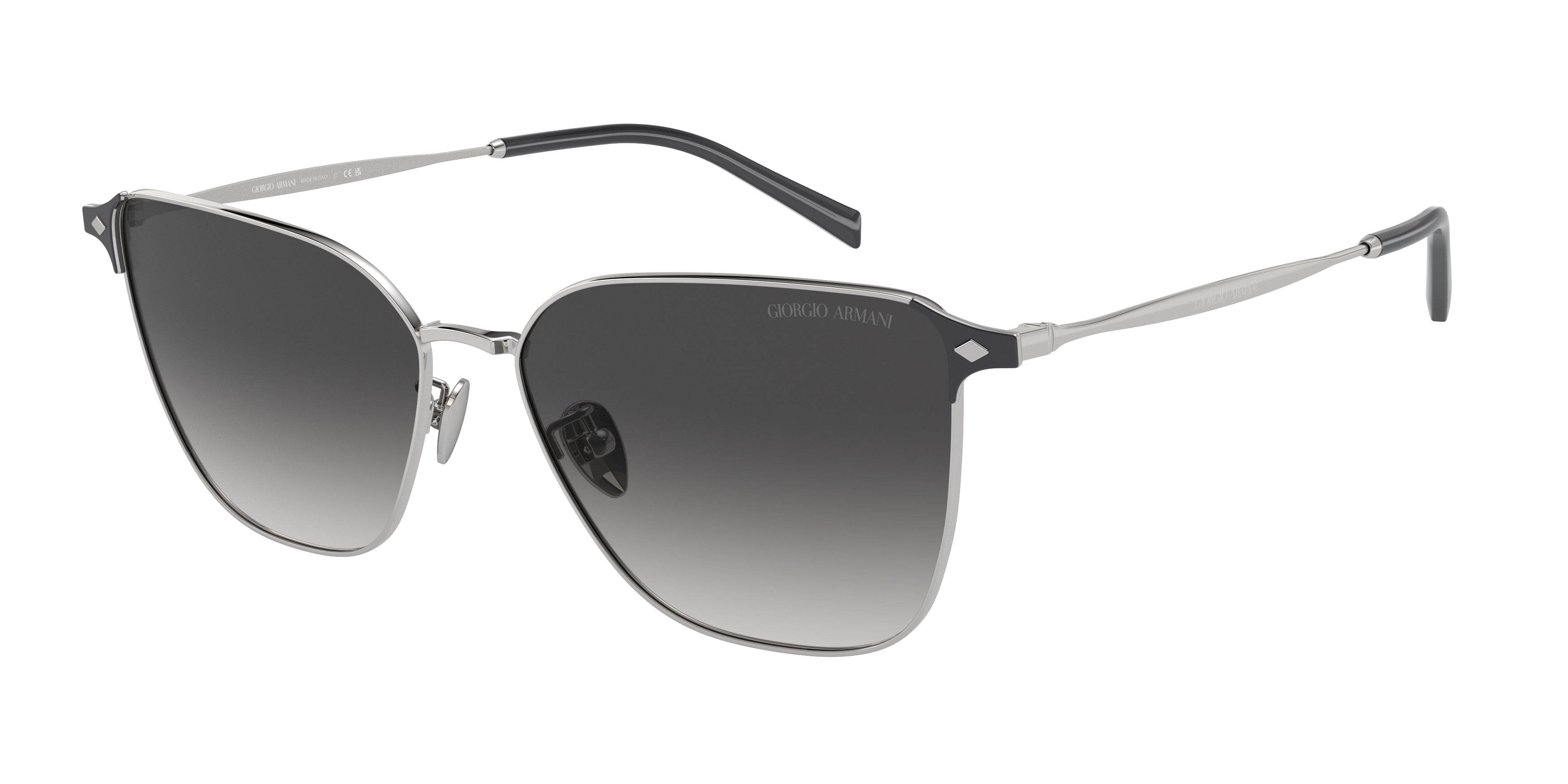 Giorgio Armani AR6155 Square Sunglasses  30158G-Silver 58-140-15 - Color Map Silver