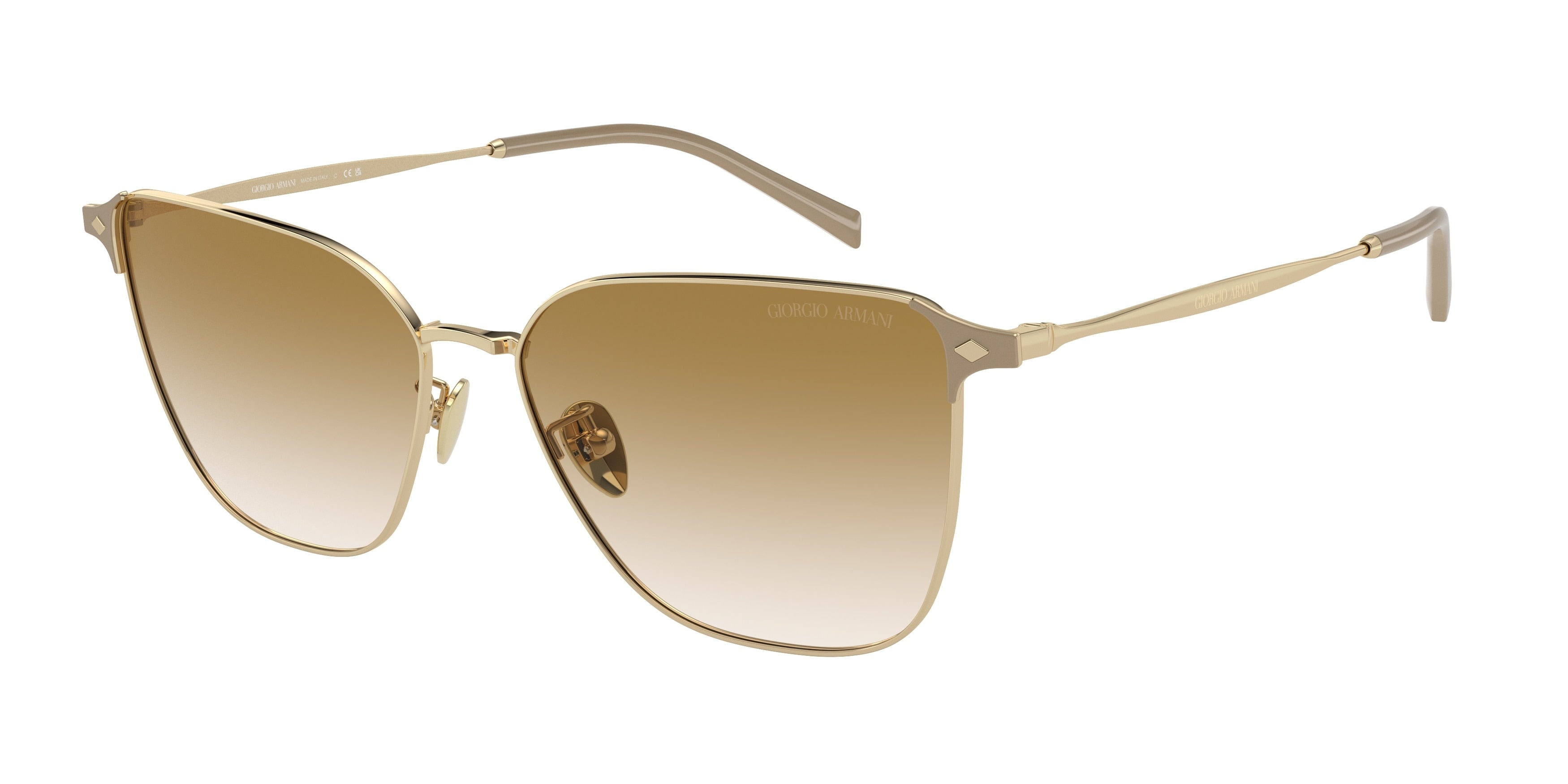 Giorgio Armani AR6155 Square Sunglasses  337713-Pale Gold 58-140-15 - Color Map Gold