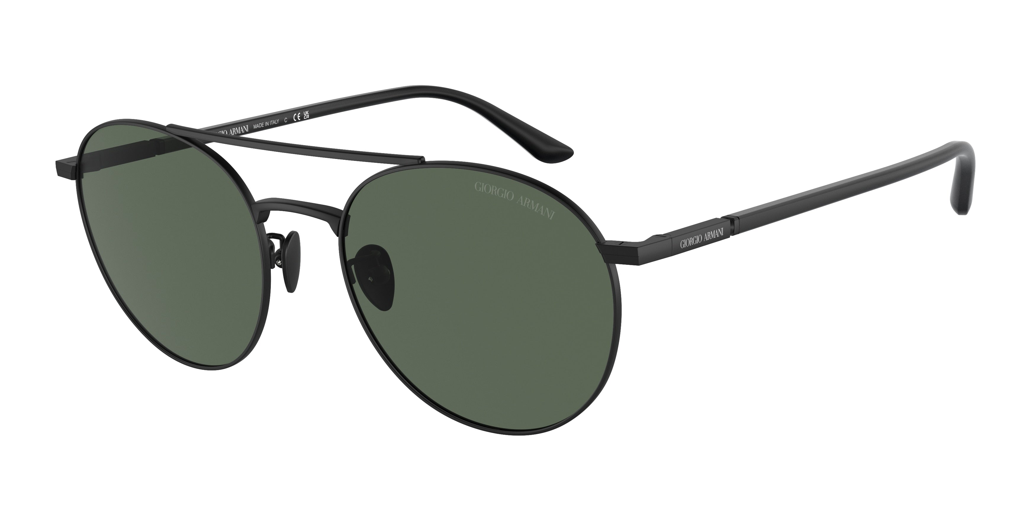 Giorgio Armani AR6156 Round Sunglasses  300171-Matte Black 54-145-19 - Color Map Black