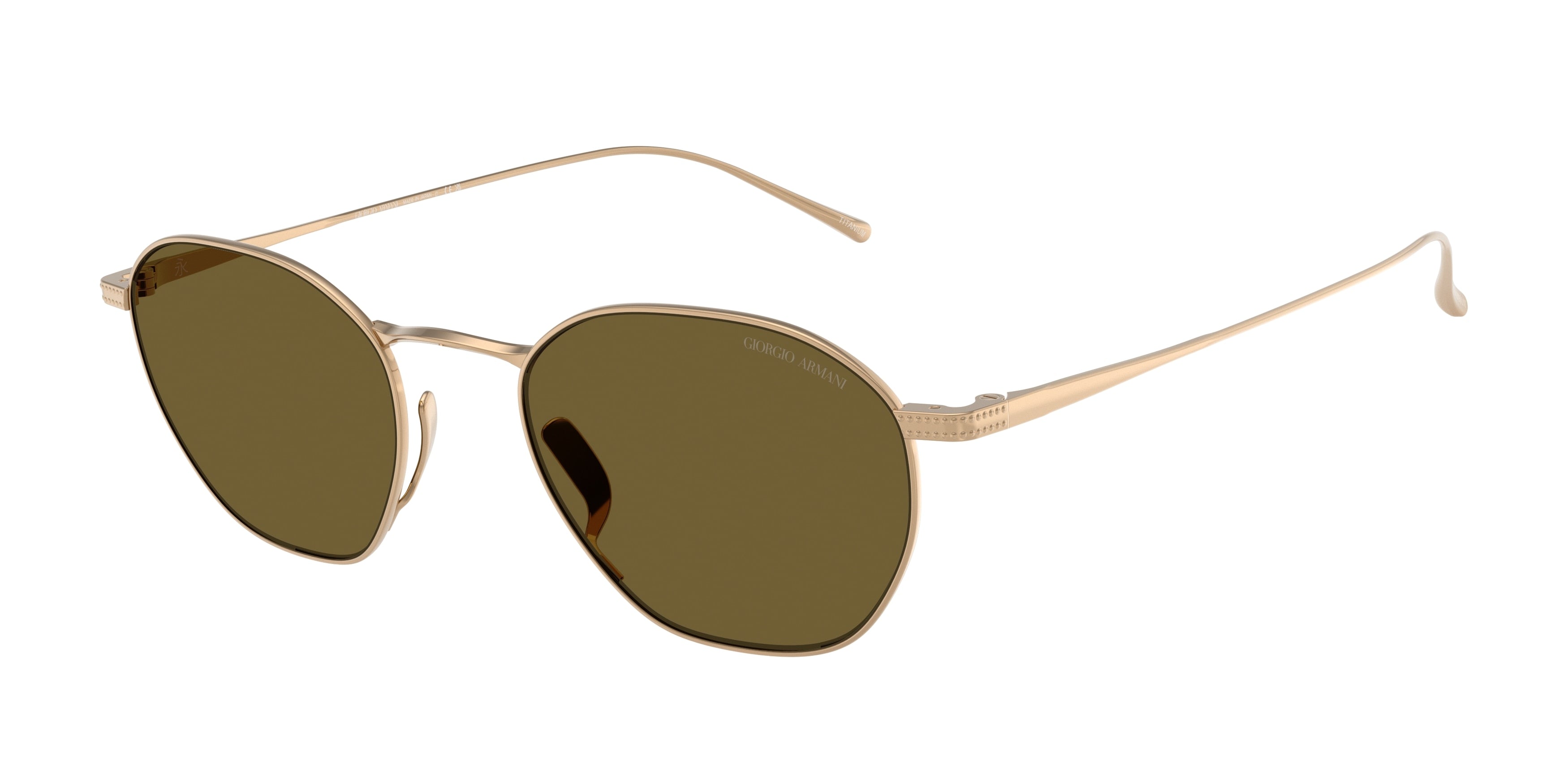 Giorgio Armani AR6160T Square Sunglasses  338673-Rose Gold 51-145-20 - Color Map Gold