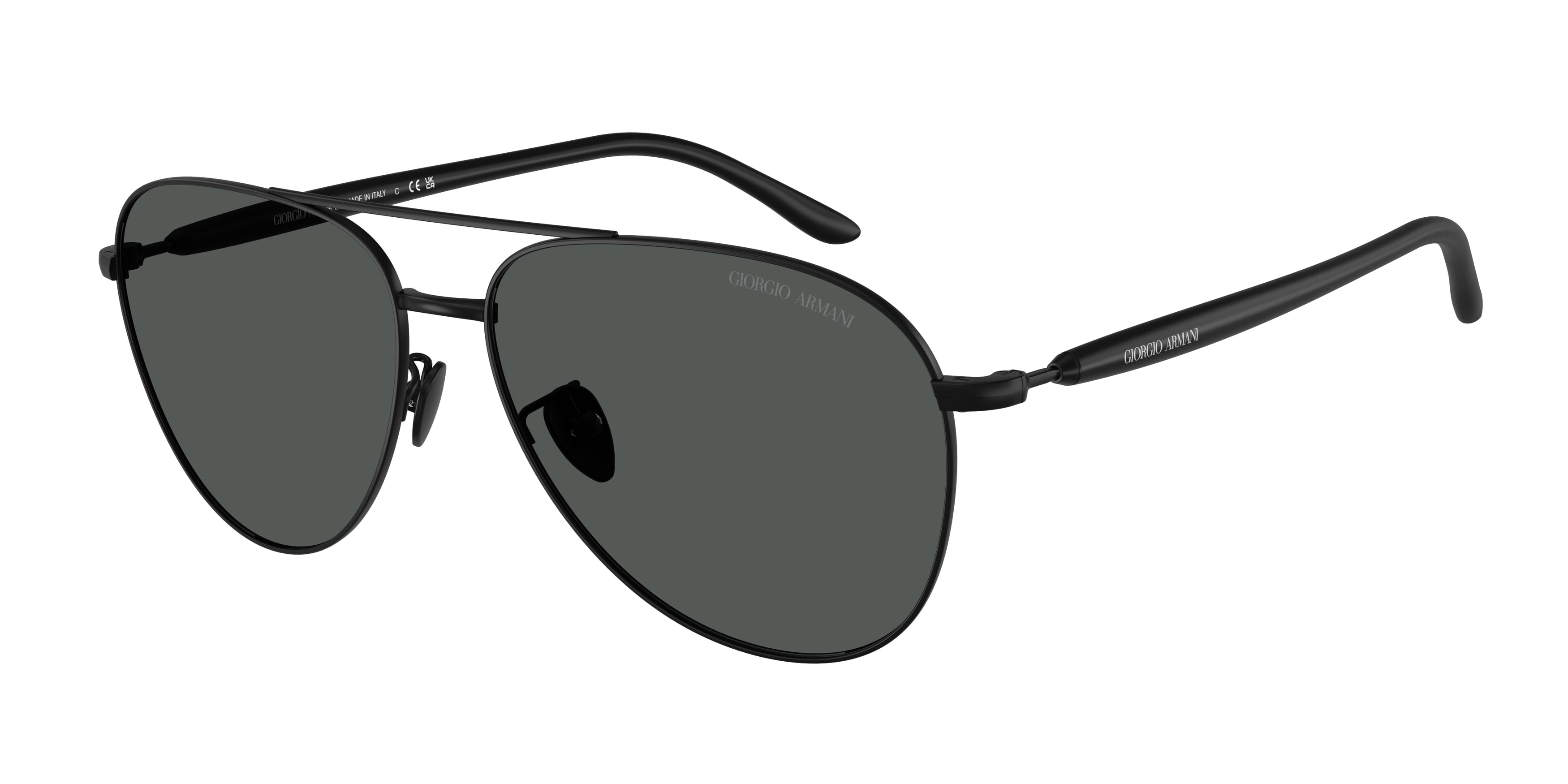 Giorgio Armani AR6162 Pilot Sunglasses  300187-Matte Black 58-145-14 - Color Map Black