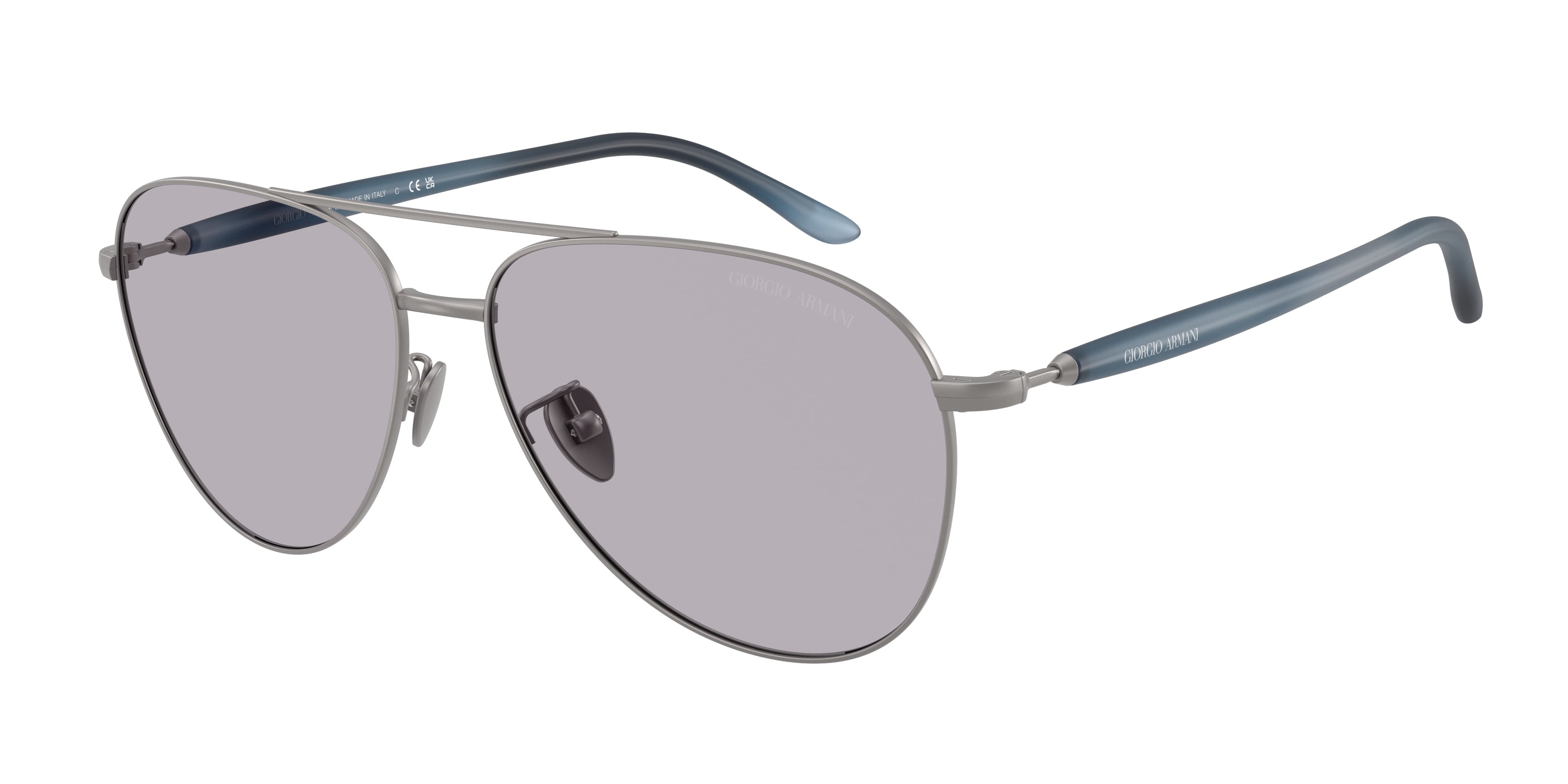 Giorgio Armani AR6162 Pilot Sunglasses  3003M3-Matte Gunmetal 58-145-14 - Color Map Grey