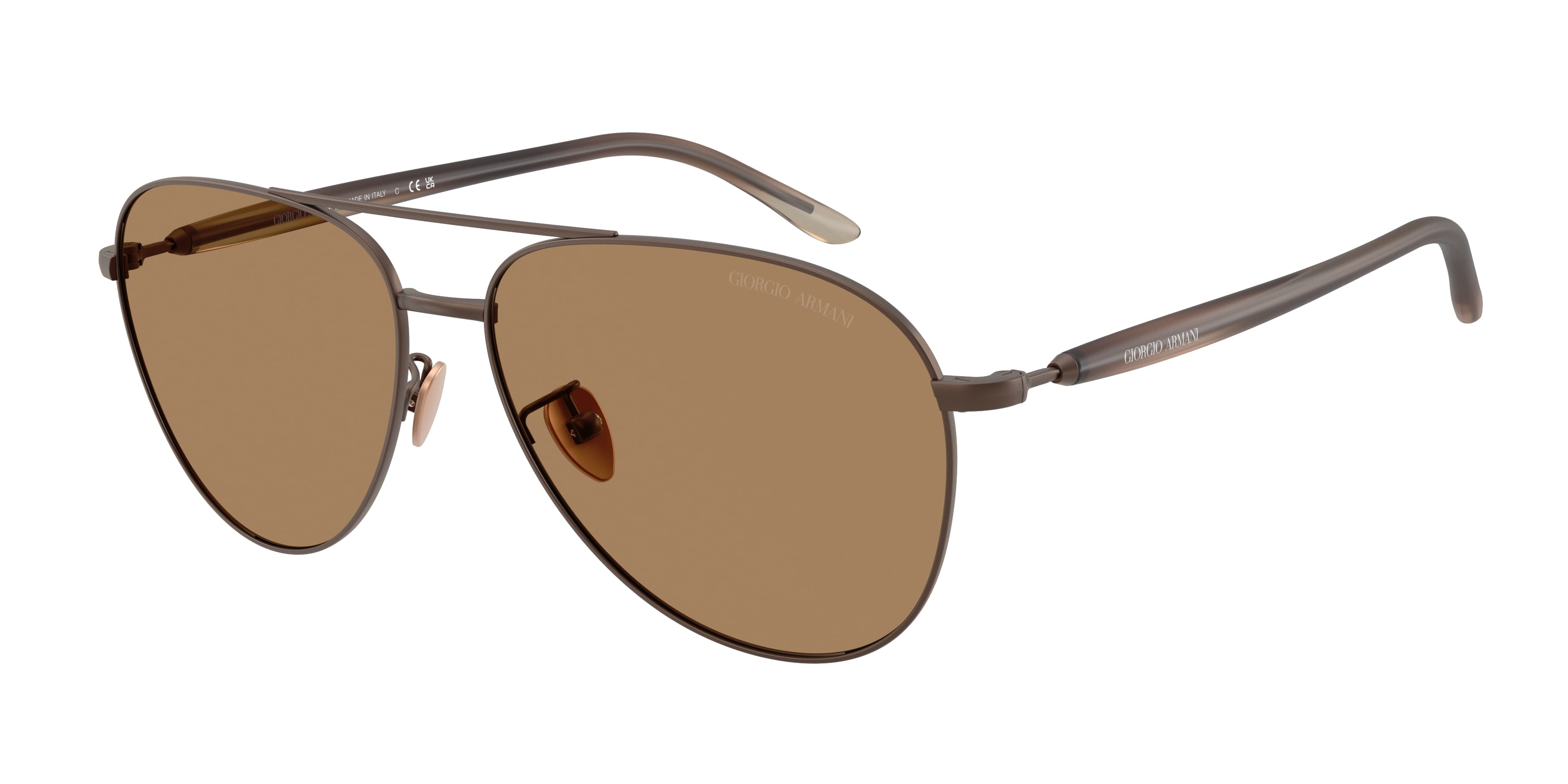 Giorgio Armani AR6162 Pilot Sunglasses  3006M4-Matte Brown 58-145-14 - Color Map Brown