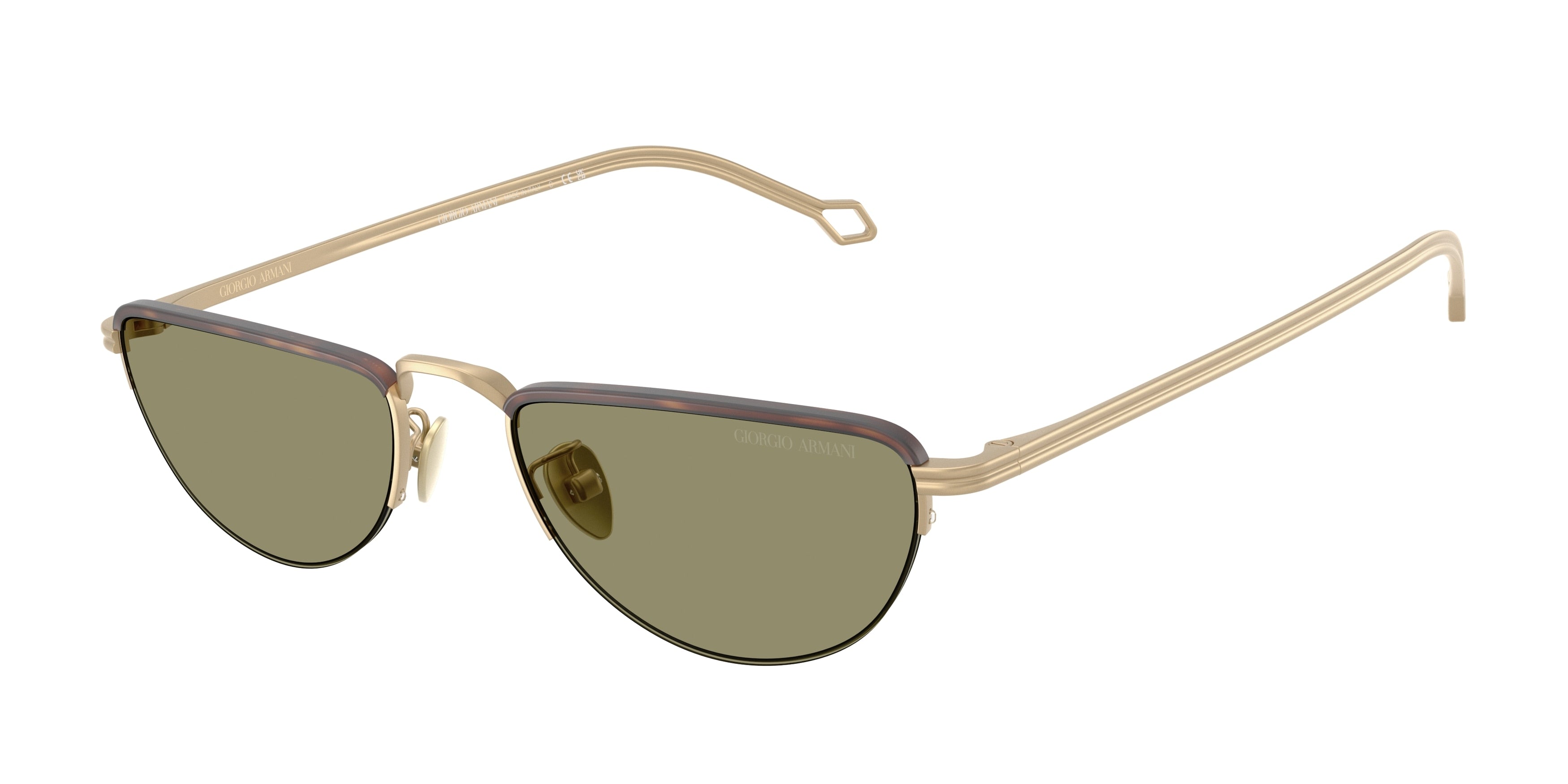 Giorgio Armani AR6166J Butterfly Sunglasses  30022A-Matte Pale Gold 53-145-19 - Color Map Gold