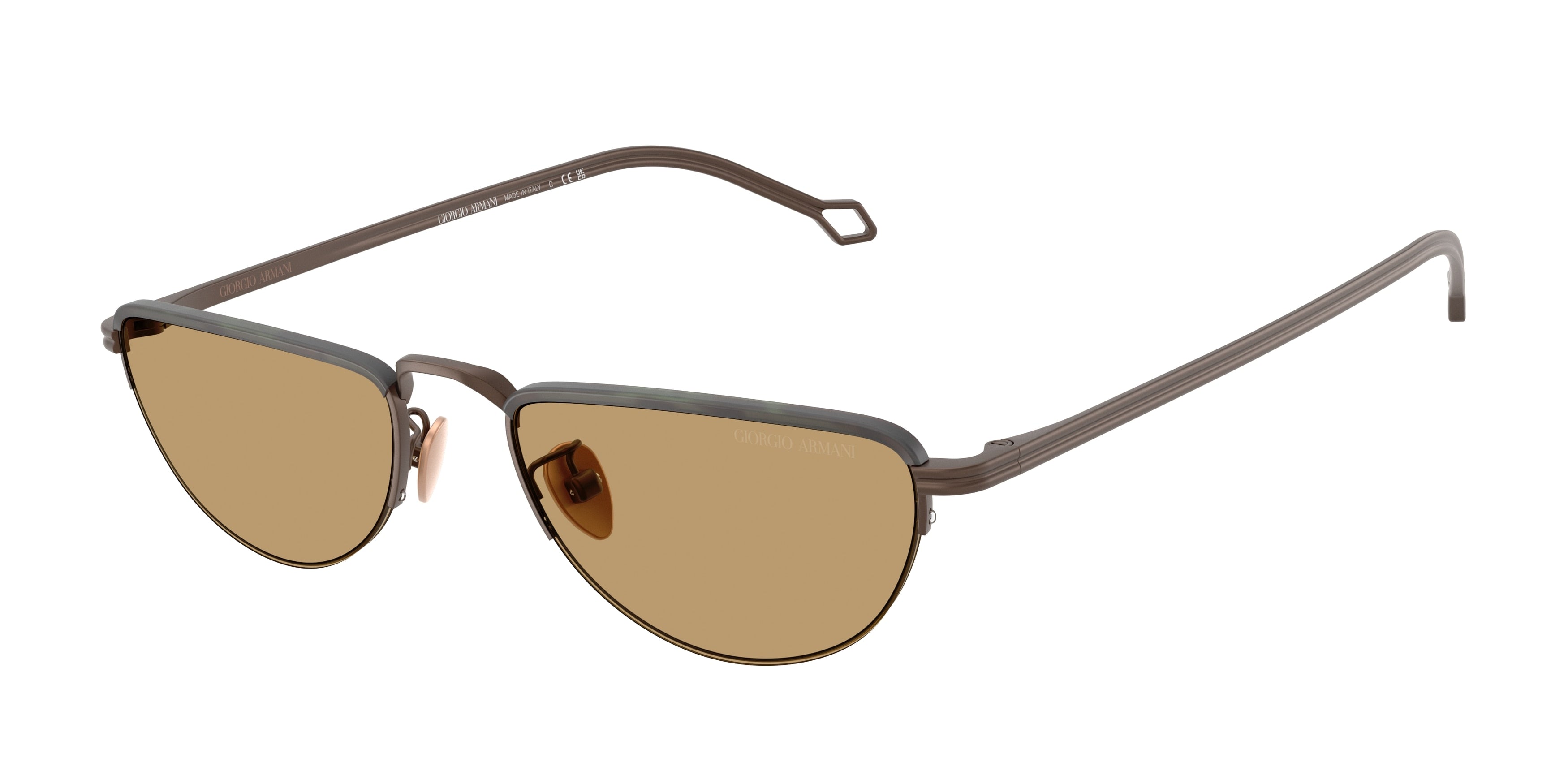 Giorgio Armani AR6166J Butterfly Sunglasses  300673-Matte Bronze 53-145-19 - Color Map Copper
