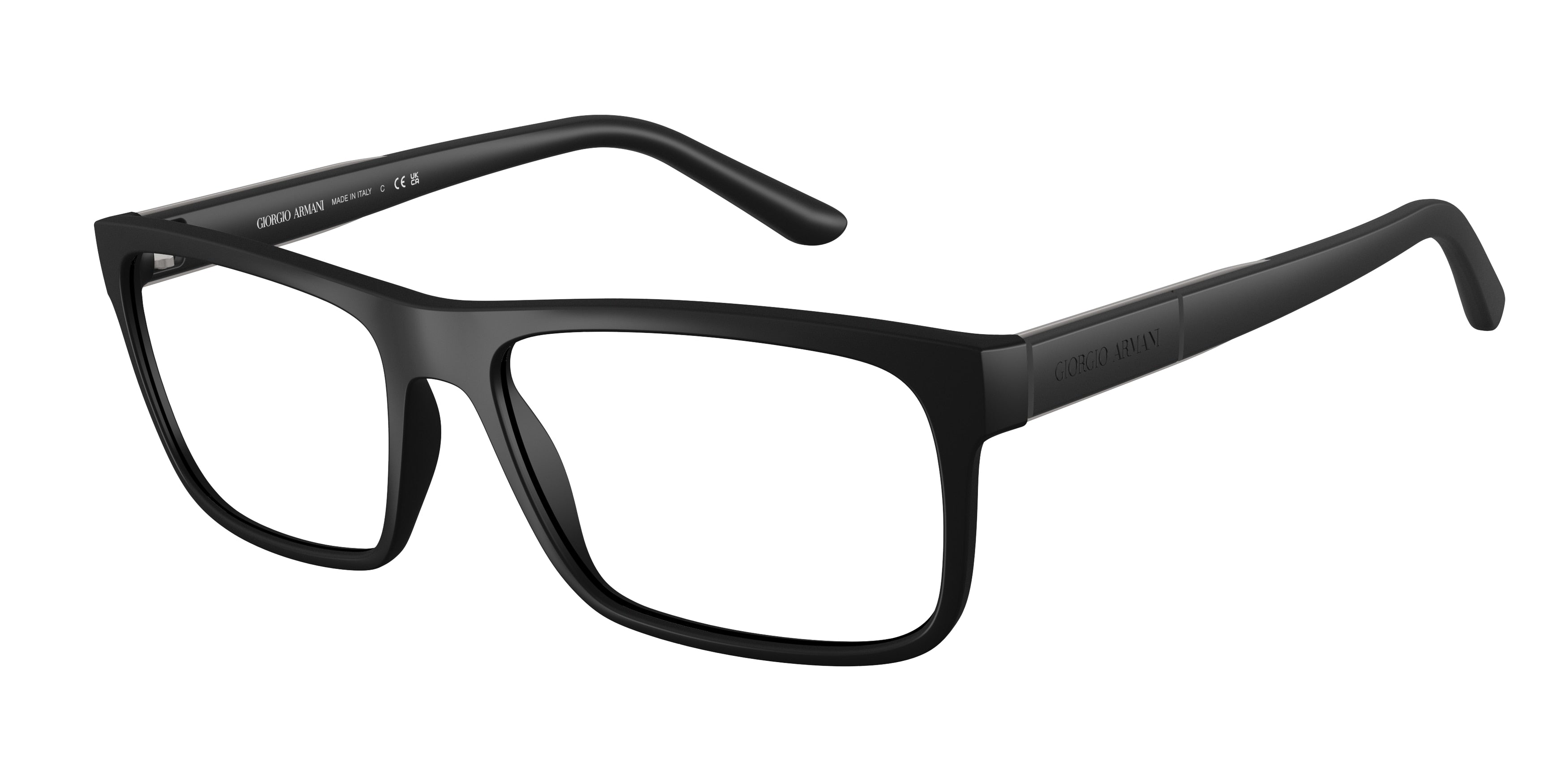 Giorgio Armani AR7042 Rectangle Eyeglasses  5063-Black Rubber 56-140-16 - Color Map Black