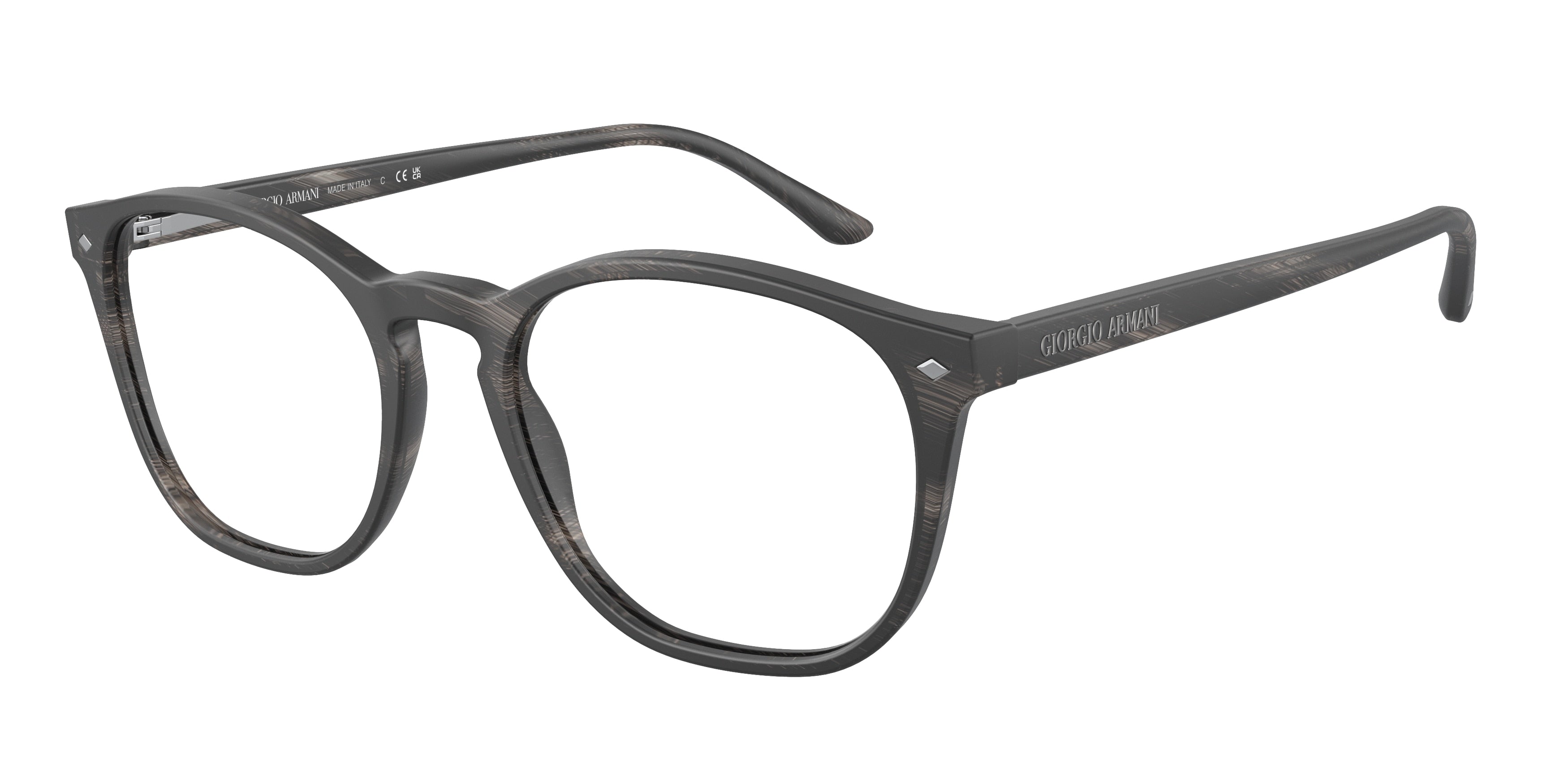 Giorgio Armani AR7074 Phantos Eyeglasses  5403-Striped Matte Grey 50-145-19 - Color Map Grey