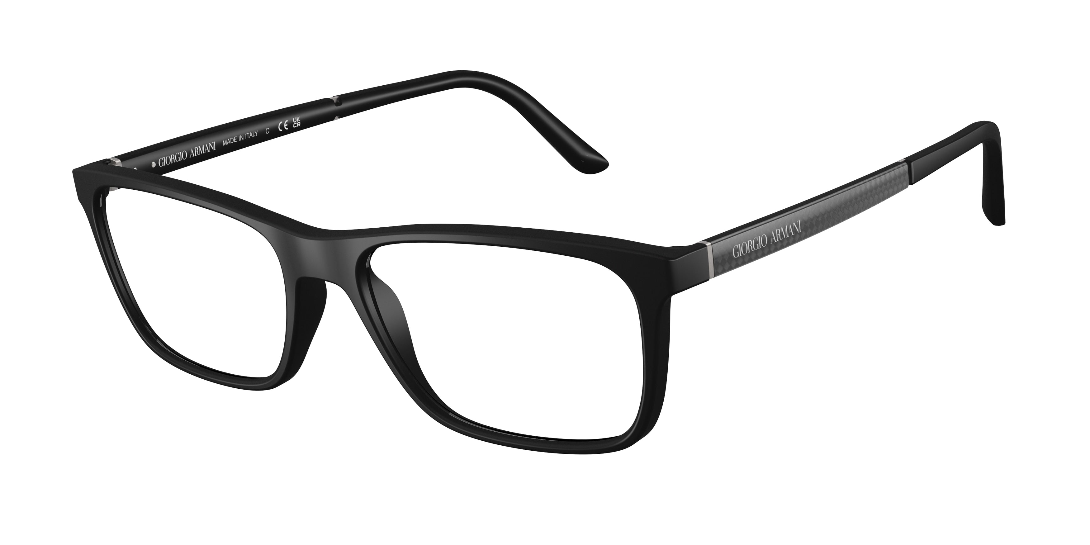 Giorgio Armani AR7104 Square Eyeglasses  5063-Black Rubber 55-145-17 - Color Map Black