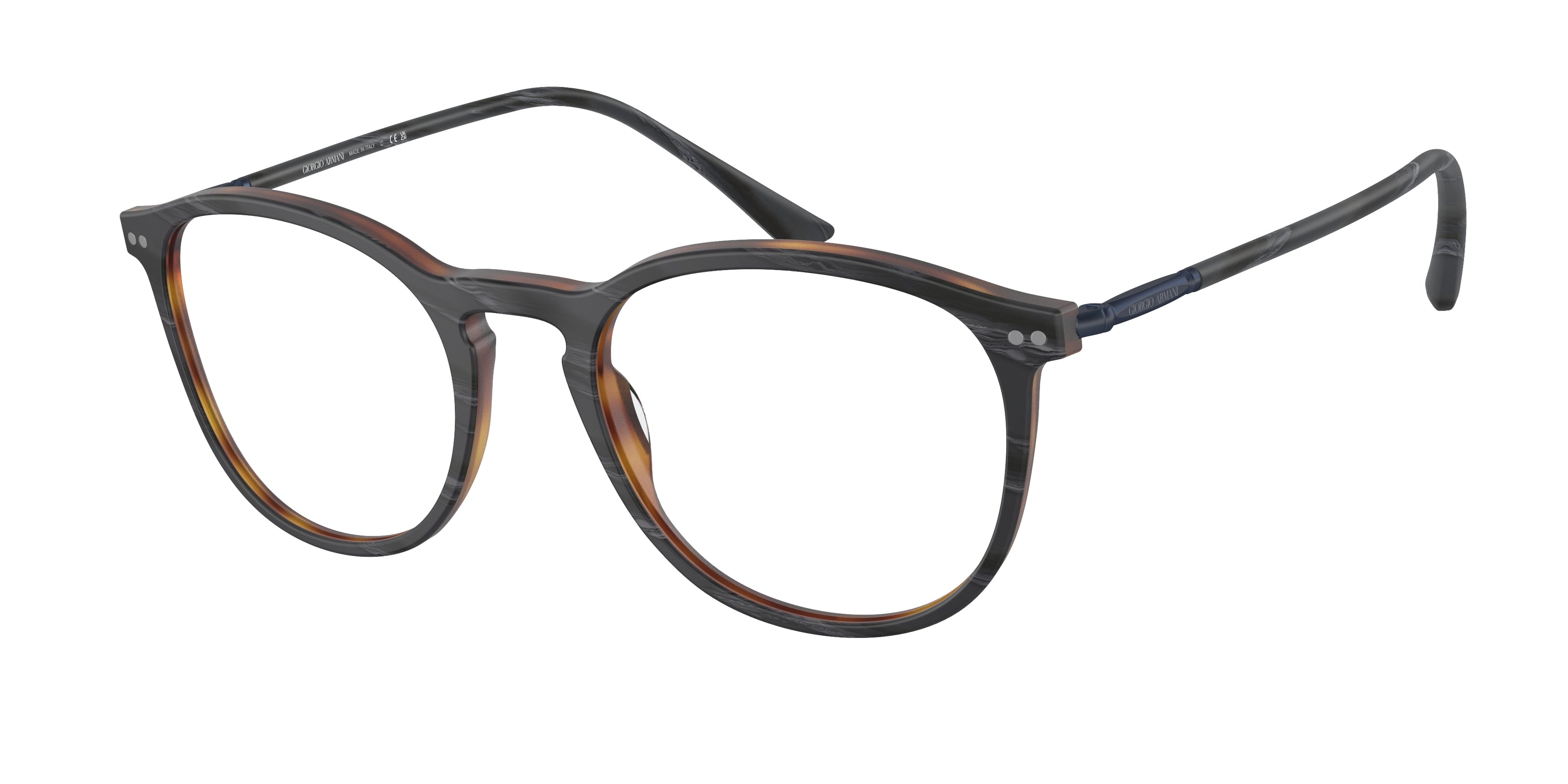 Giorgio Armani AR7125 Phantos Eyeglasses  5570-Matte Grey Horn 50-145-20 - Color Map Grey