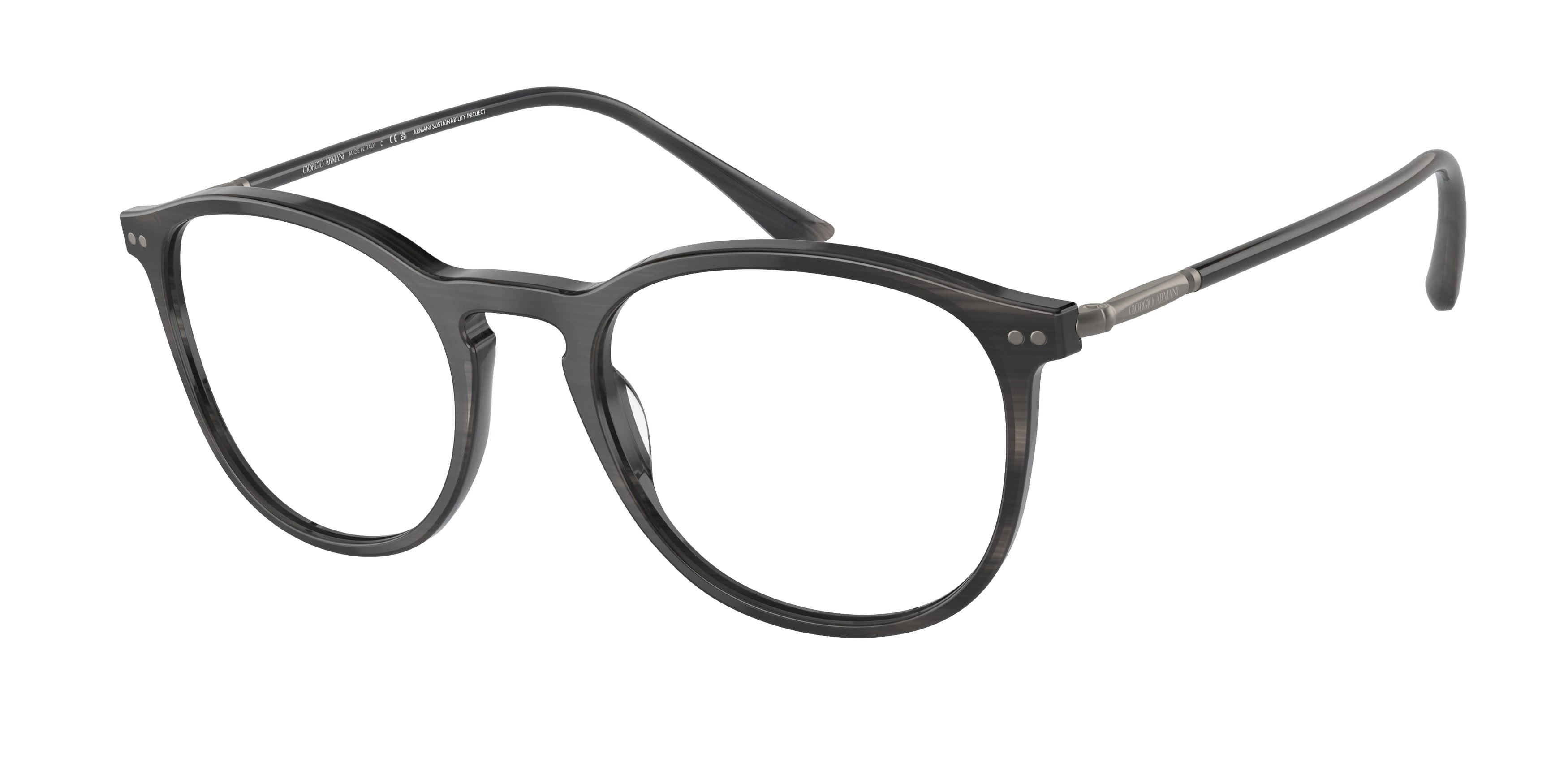 Giorgio Armani AR7125 Phantos Eyeglasses  5964-Striped Grey 52-145-20 - Color Map Grey