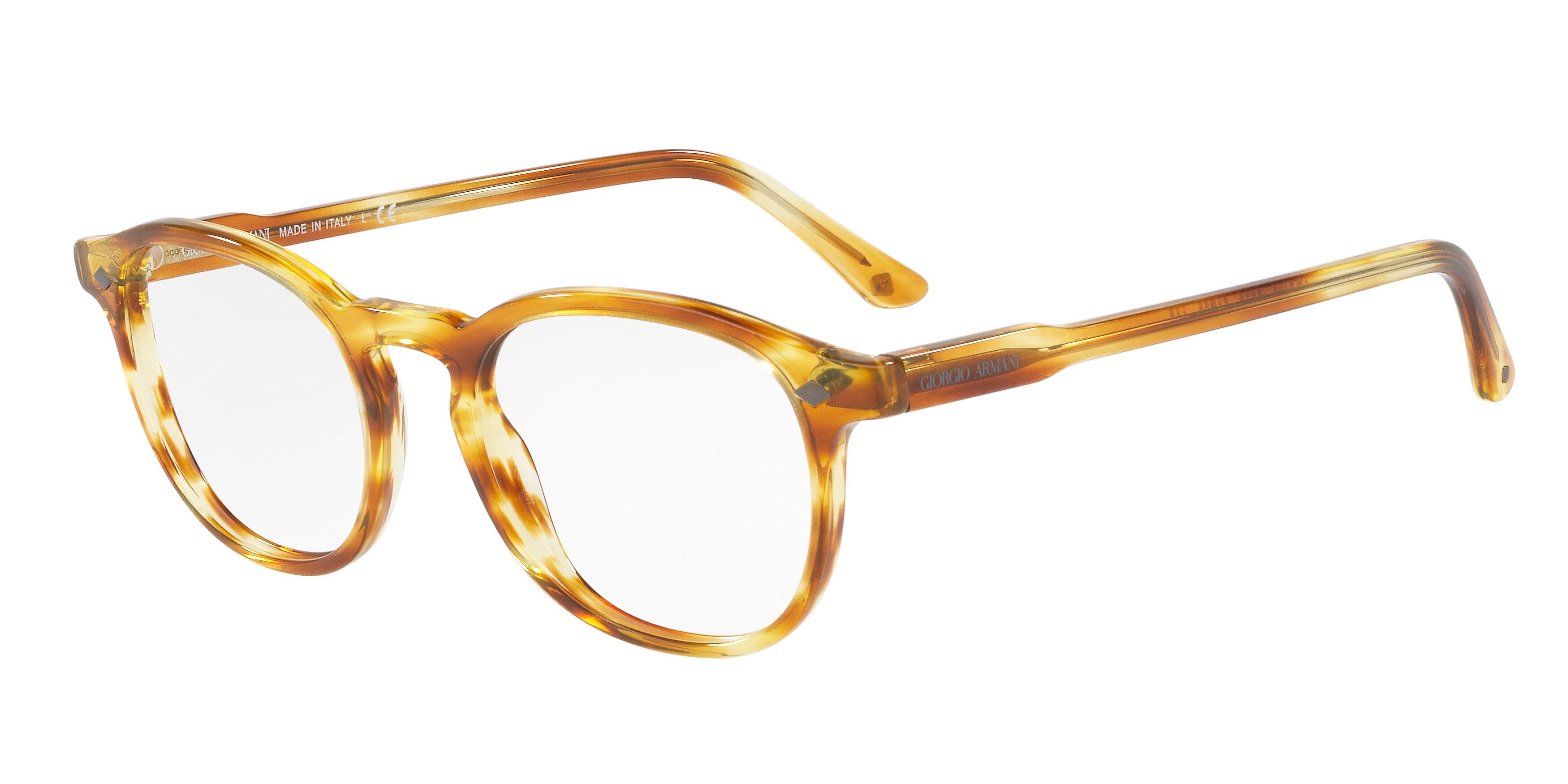 Giorgio Armani AR7136 Phantos Eyeglasses  5579-Striped Straw 51-145-20 - Color Map Brown