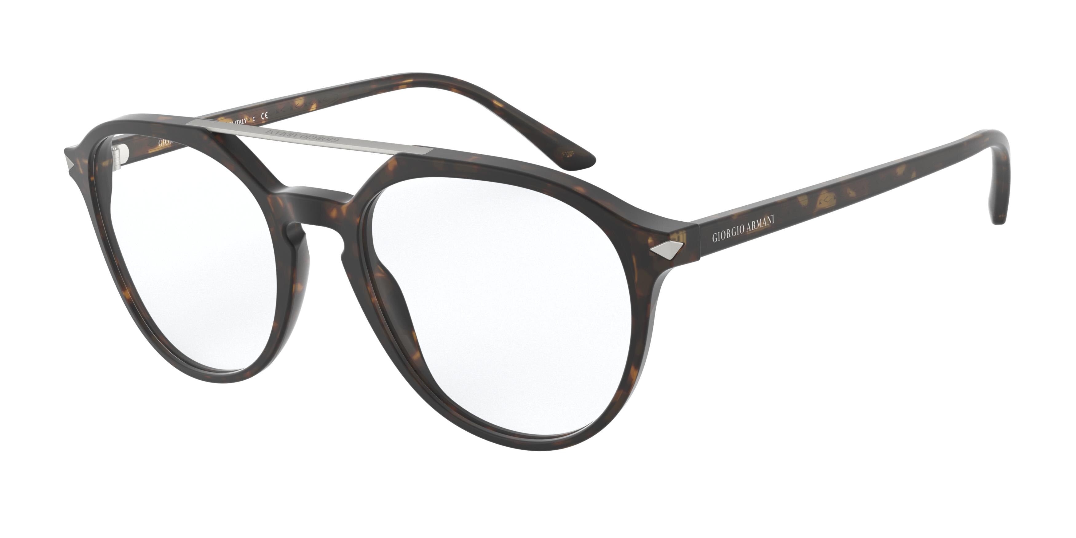 Giorgio Armani AR7178 Pilot Eyeglasses  5089-Matte Havana 52-145-19 - Color Map Tortoise