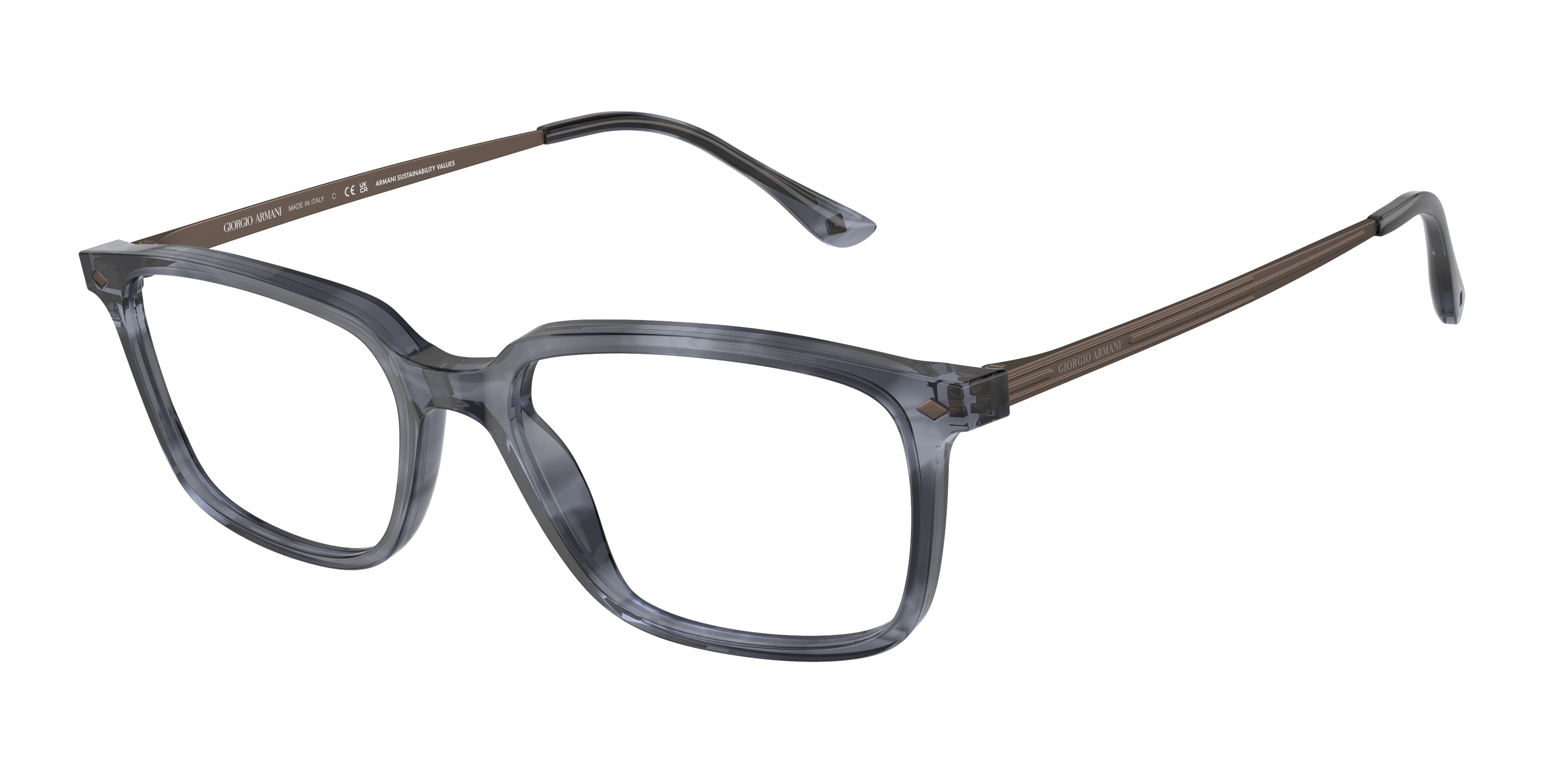 Giorgio Armani AR7183 Rectangle Eyeglasses  5567-Blue 55-150-17 - Color Map Blue