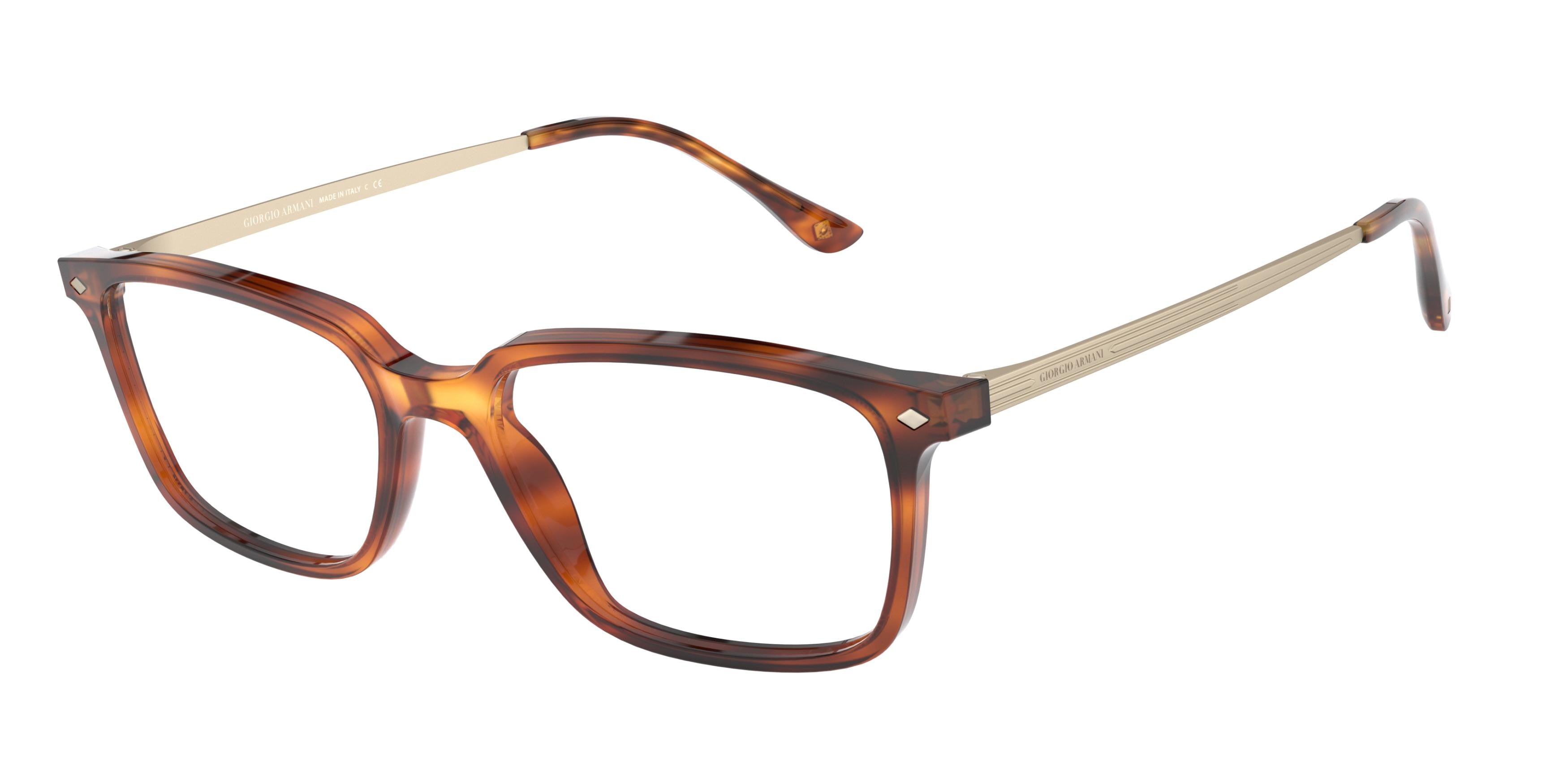 Giorgio Armani AR7183 Rectangle Eyeglasses  5810-Red Havana 55-150-17 - Color Map Red