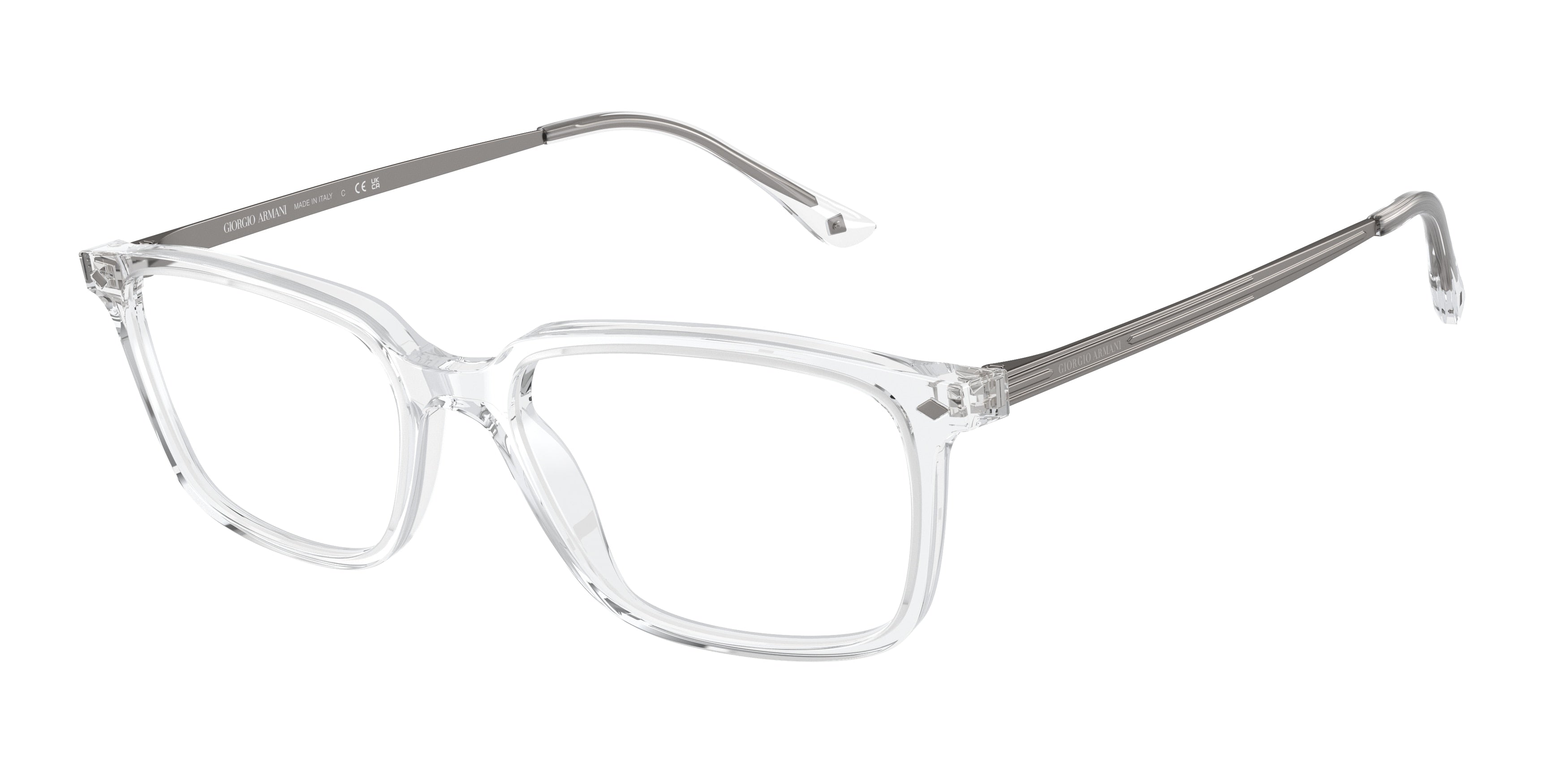 Giorgio Armani AR7183 Rectangle Eyeglasses  5893-Transparent Crystal 55-150-17 - Color Map Transparent