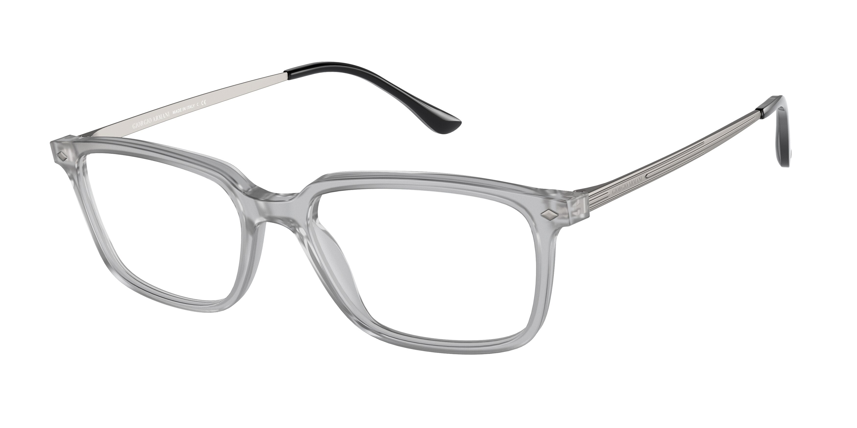 Giorgio Armani AR7183 Rectangle Eyeglasses  5913-Transparent Grey 55-150-17 - Color Map Grey
