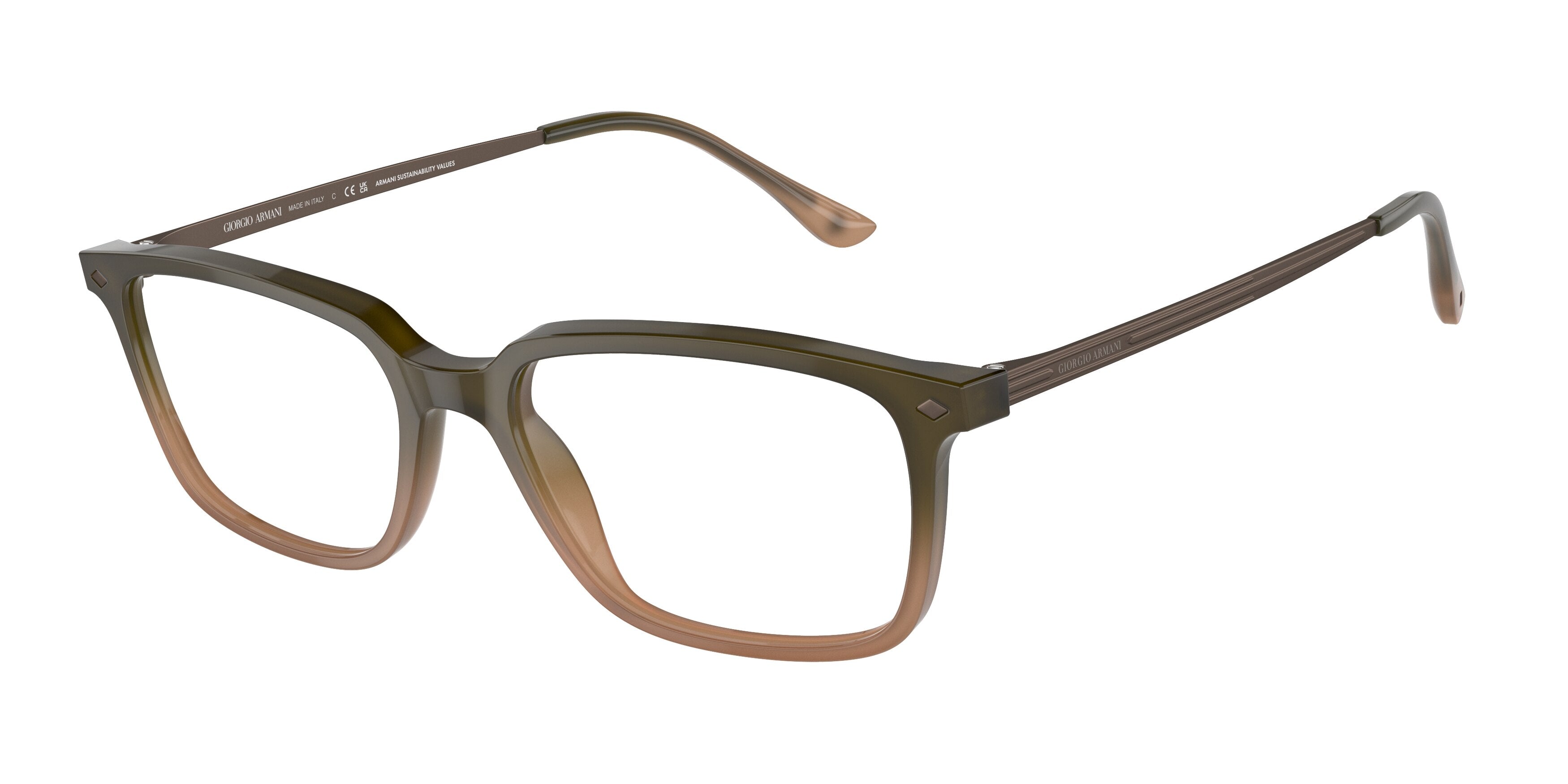 Giorgio Armani AR7183 Rectangle Eyeglasses  5982-Green/Brown Gradient 55-150-17 - Color Map Green