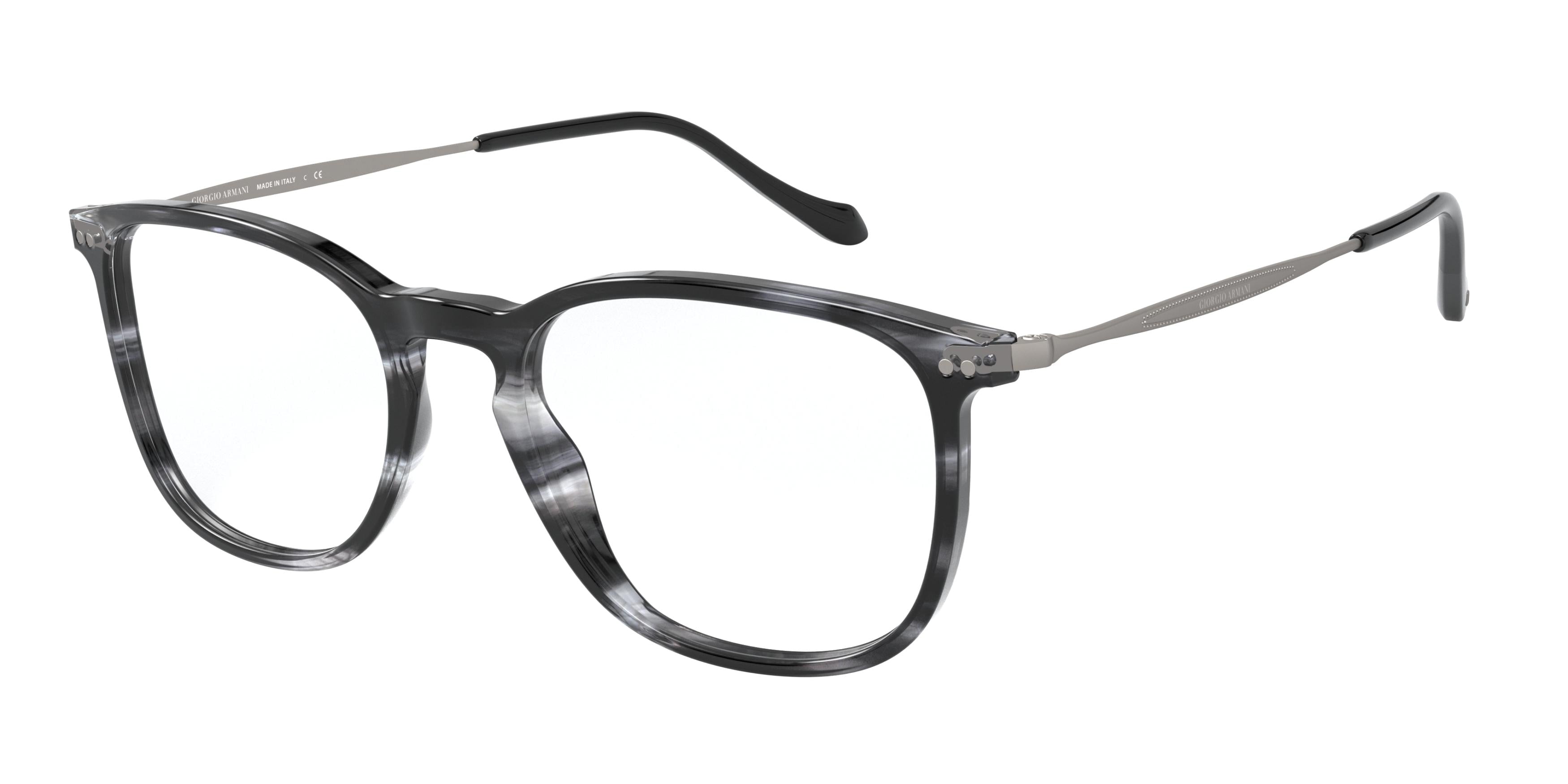 Giorgio Armani AR7190 Rectangle Eyeglasses  5839-Striper Grey 53-145-20 - Color Map Grey