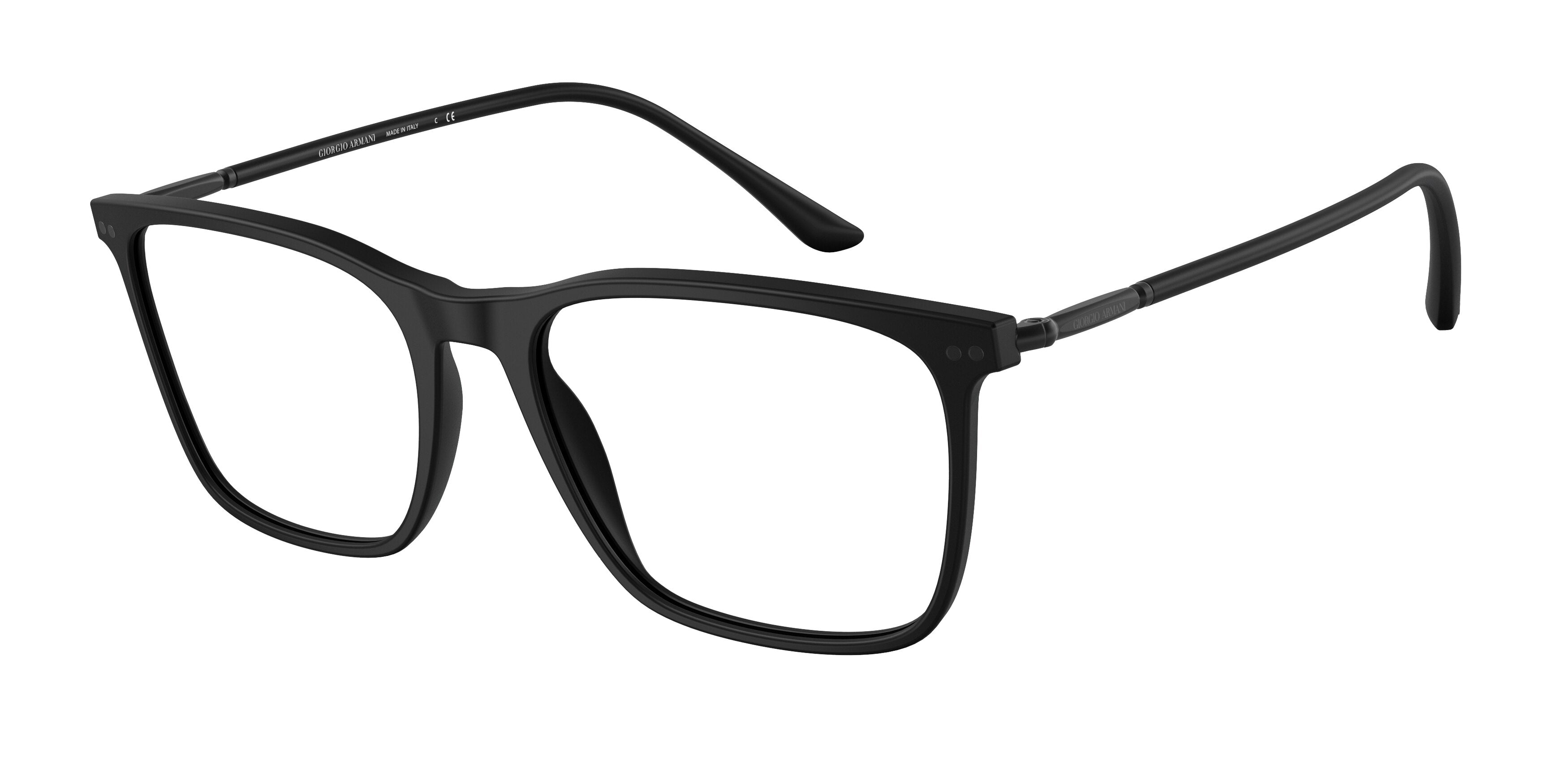 Giorgio Armani AR7197 Square Eyeglasses  5042-Matte Black 55-145-18 - Color Map Black