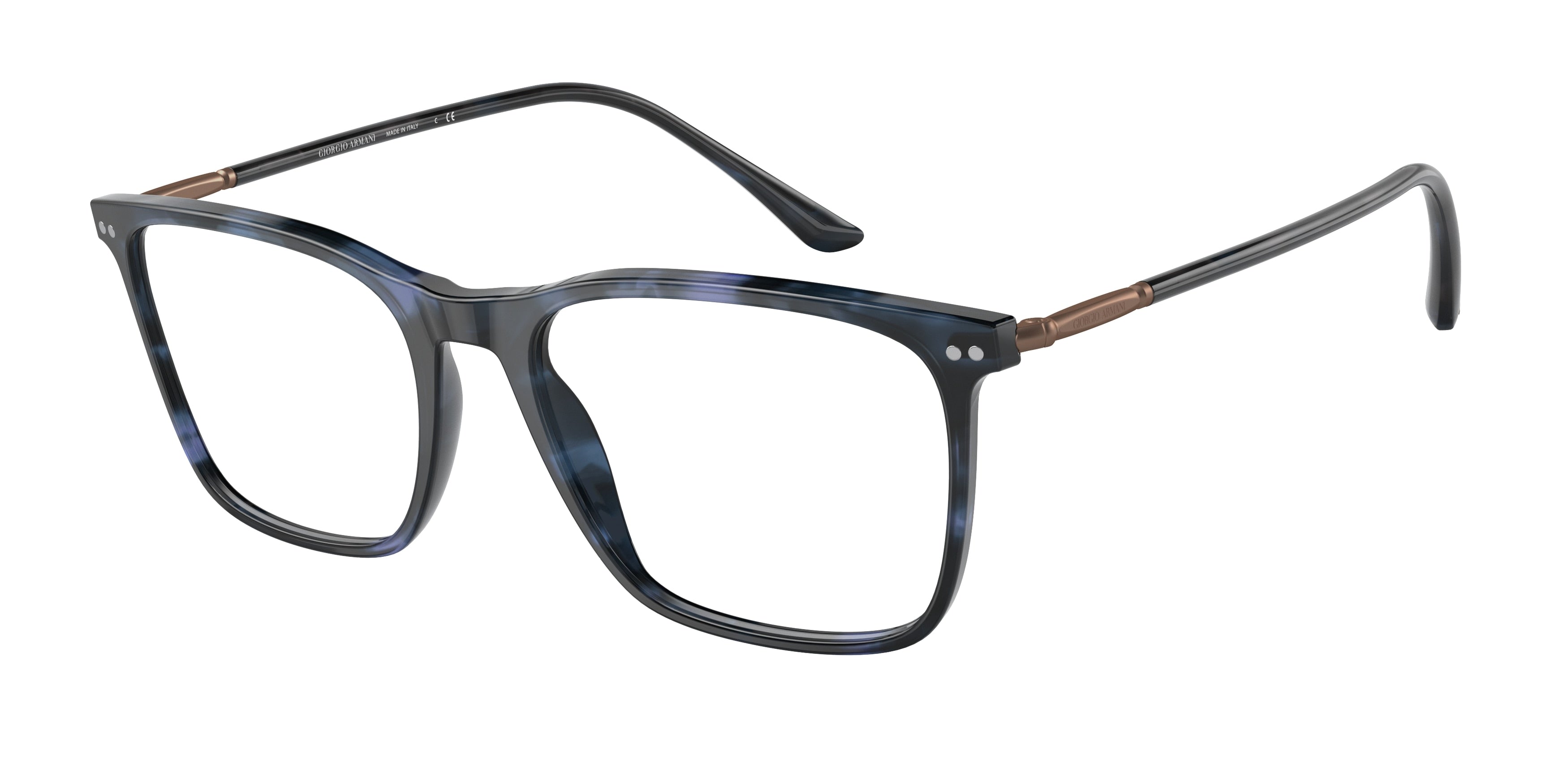 Giorgio Armani AR7197 Square Eyeglasses  5845-Blue Tortoise 55-145-18 - Color Map Blue